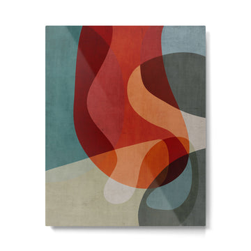 MCM Abstract Red Beige II Metal Print | TeksDecor