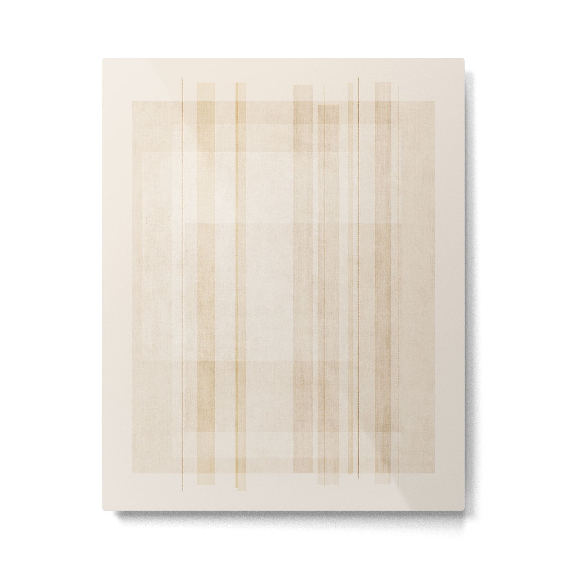 Minimalist Beige Neutral Abstract Lines 02 Metal Print | TeksDecor