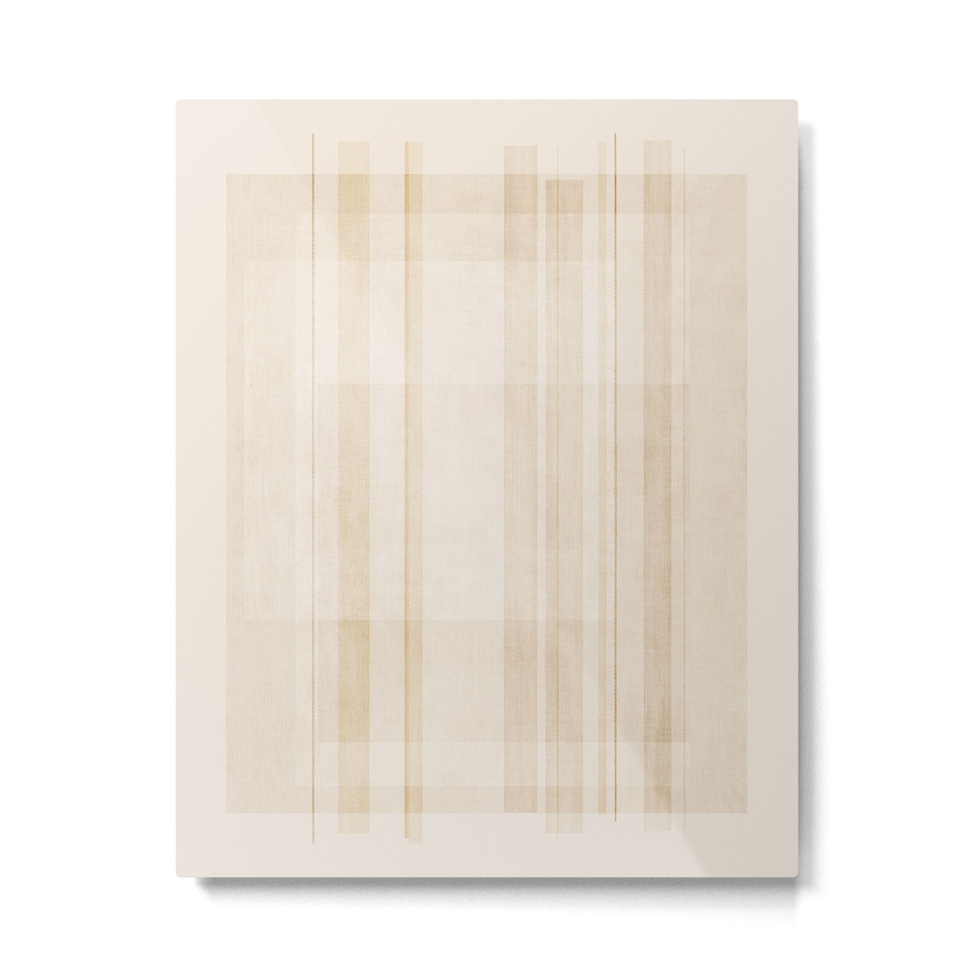 Minimalist Beige Neutral Abstract Lines 02 Metal Print | TeksDecor