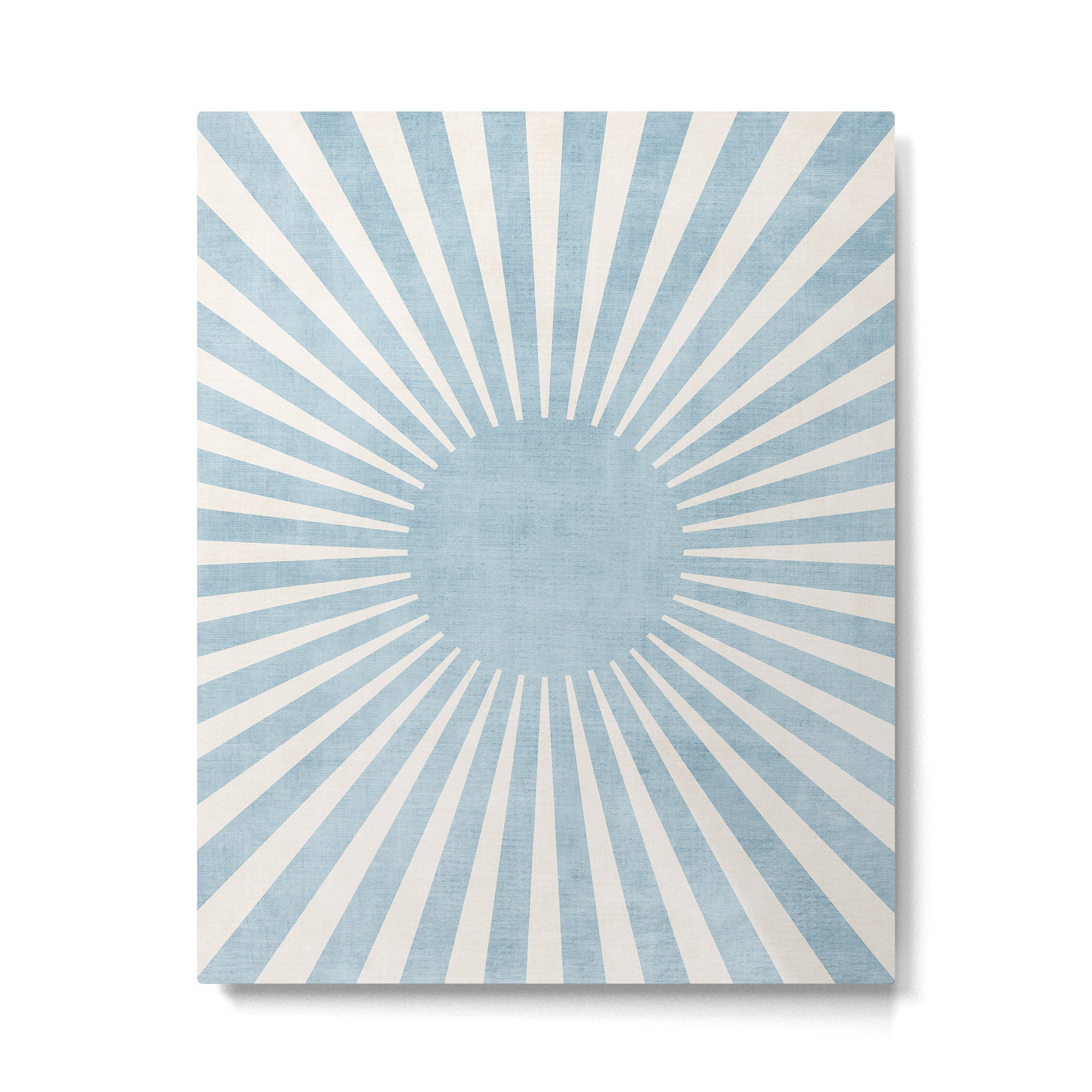 Minimalist Light Blue White Sunburst Metal Print | TeksDecor