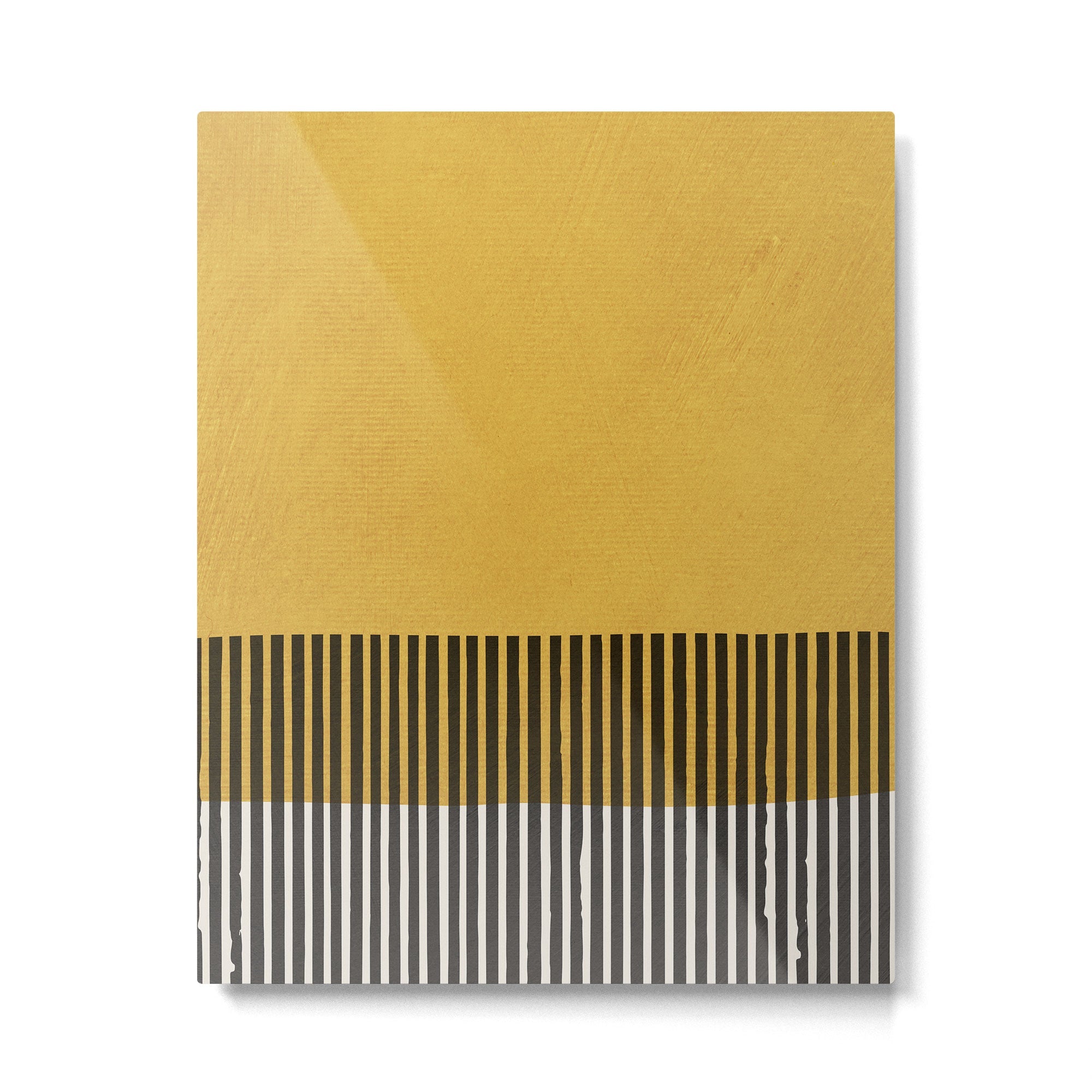 Mustard and Black Minimalist Original Art Metal Print | TeksDecor