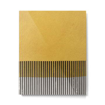 Mustard and Black Minimalist Original Art Metal Print | TeksDecor