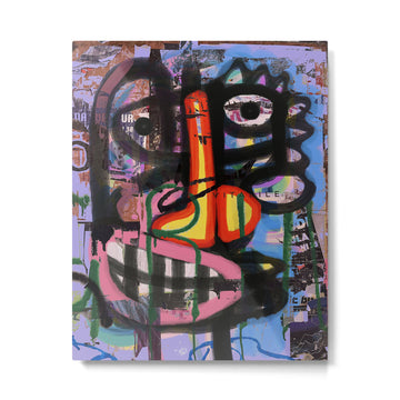 Big Mouth Graffiti Urban Art Collage in the Streets of Bologna Metal Print | TeksDecor