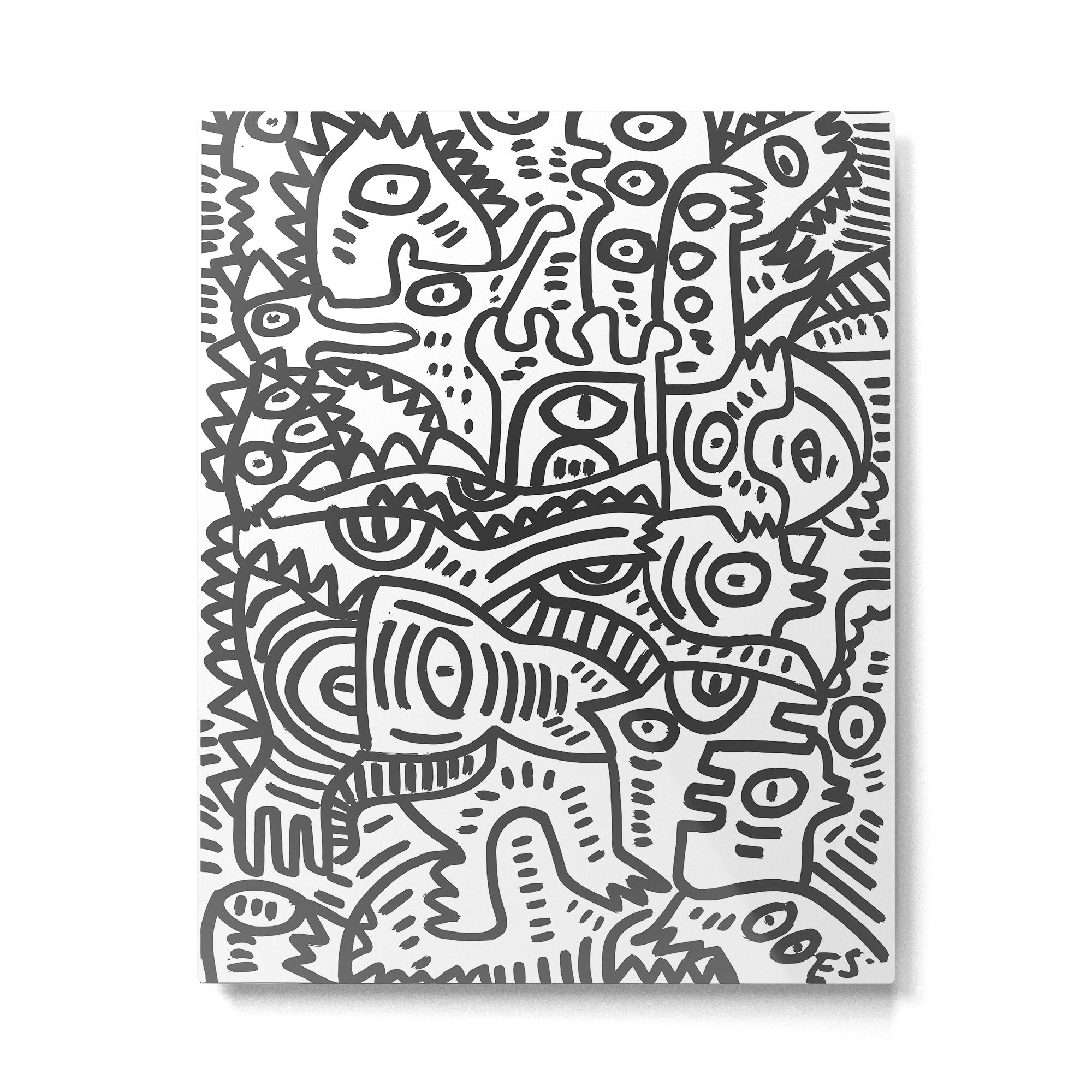 Black and White Street Art Graffiti King's Party Metal Print | TeksDecor