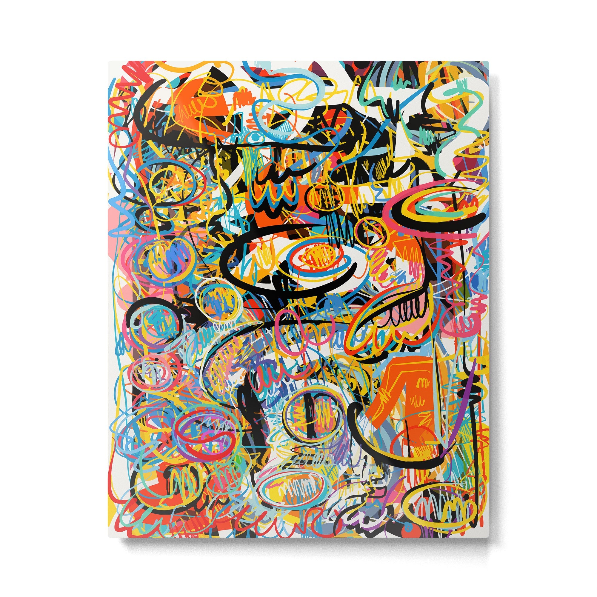 Graffiti Street Art Pattern Colorful Tribal Abstract by Emmanuel Signorino Metal Print | TeksDecor