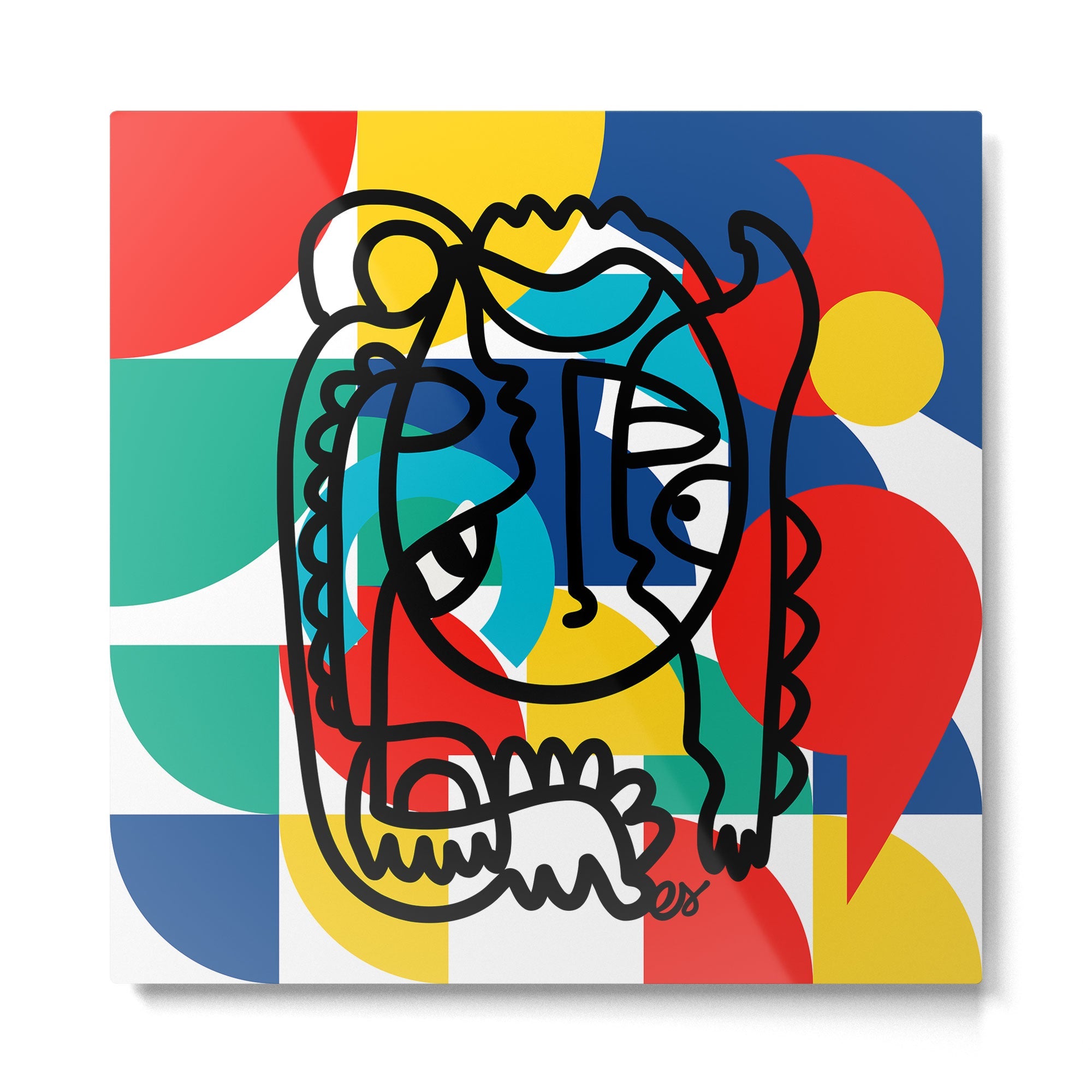 The Bauhaus Mondrian Graffiti Boy Art Metal Print | TeksDecor