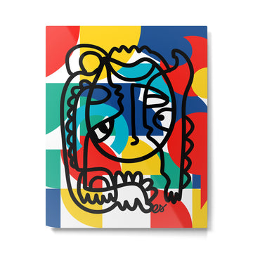 The Bauhaus Mondrian Graffiti Boy Art Metal Print | TeksDecor
