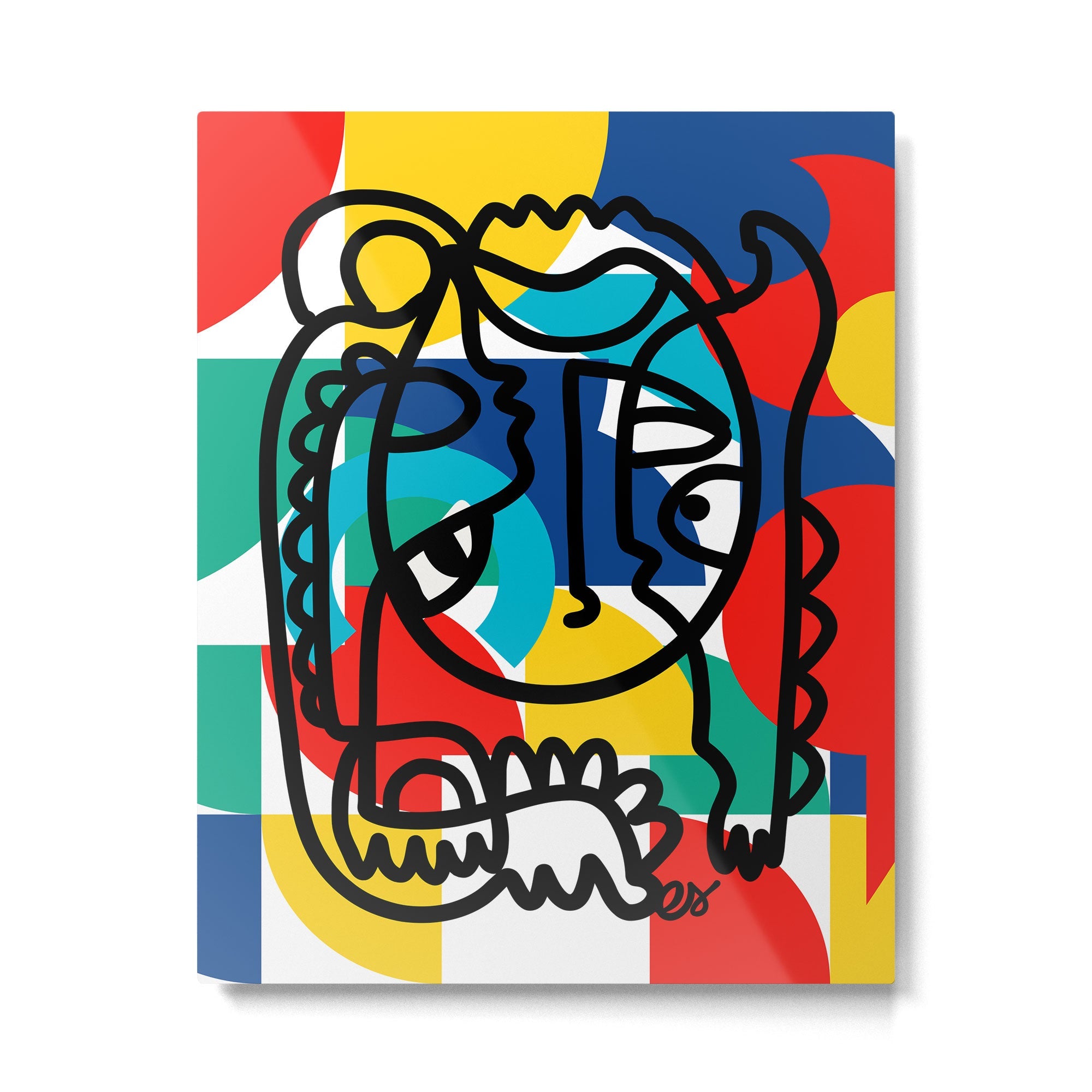 The Bauhaus Mondrian Graffiti Boy Art Metal Print | TeksDecor