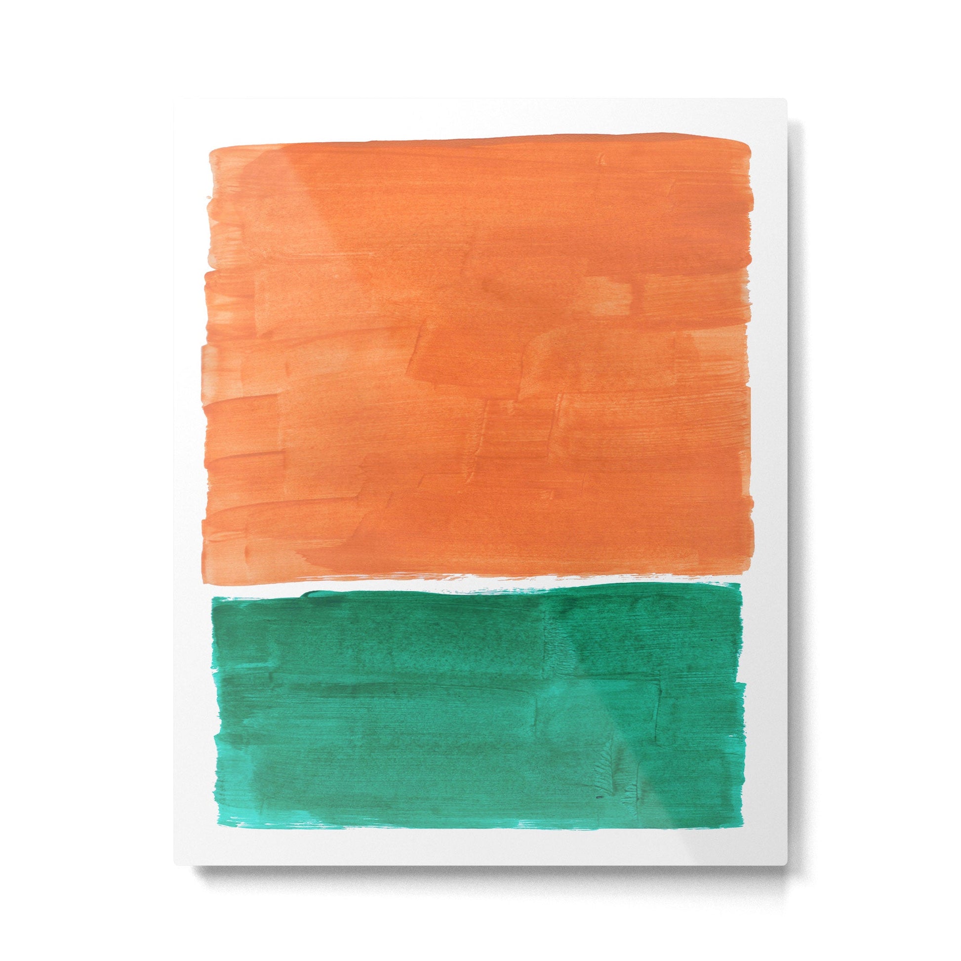 Emerald Green Tan Rothko Inspired Colourfield Squares Minimal Minimalist Mid Century Style by Ejaaz Haniff Metal Print | TeksDecor