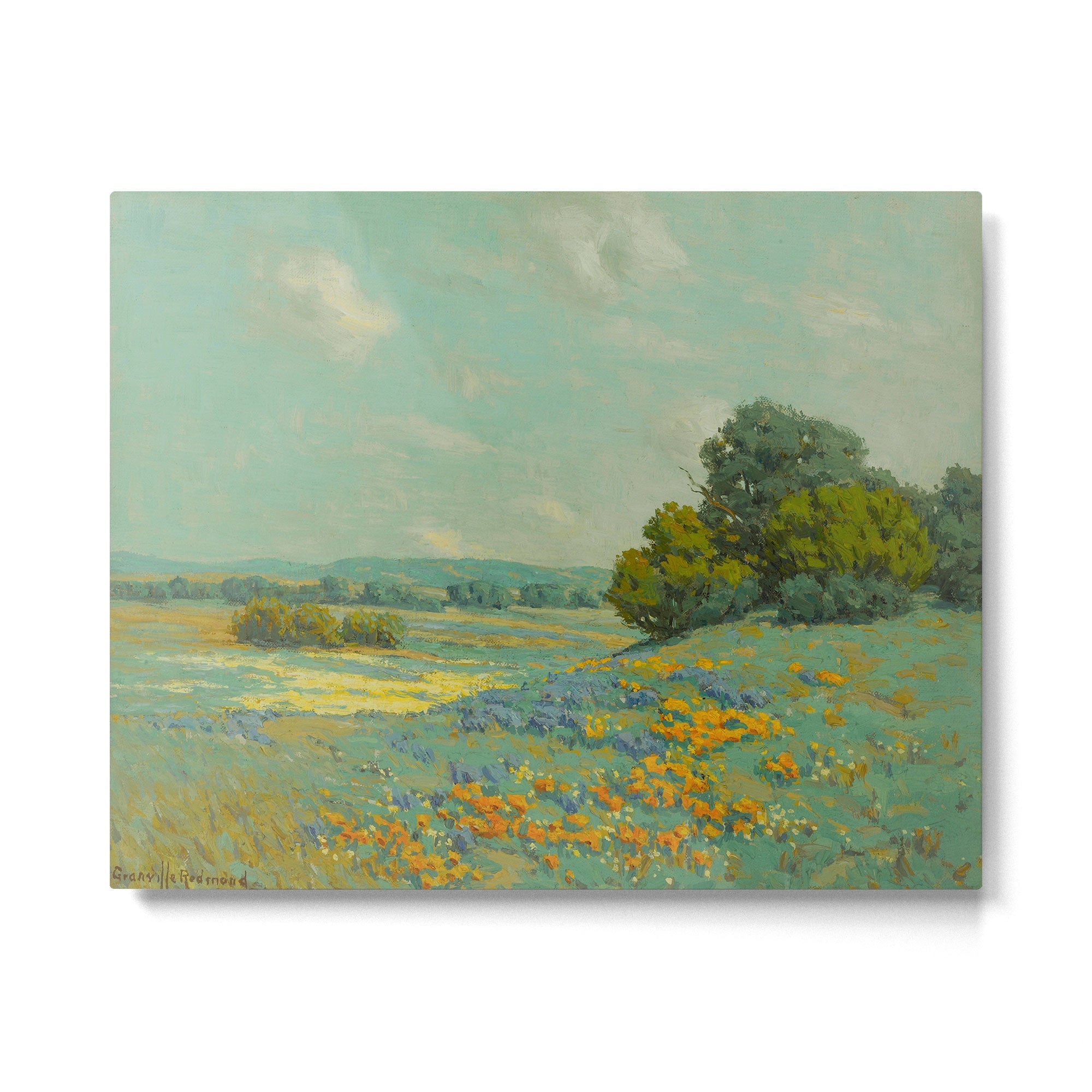 Granville Redmond California poppy field Metal Print | TeksDecor