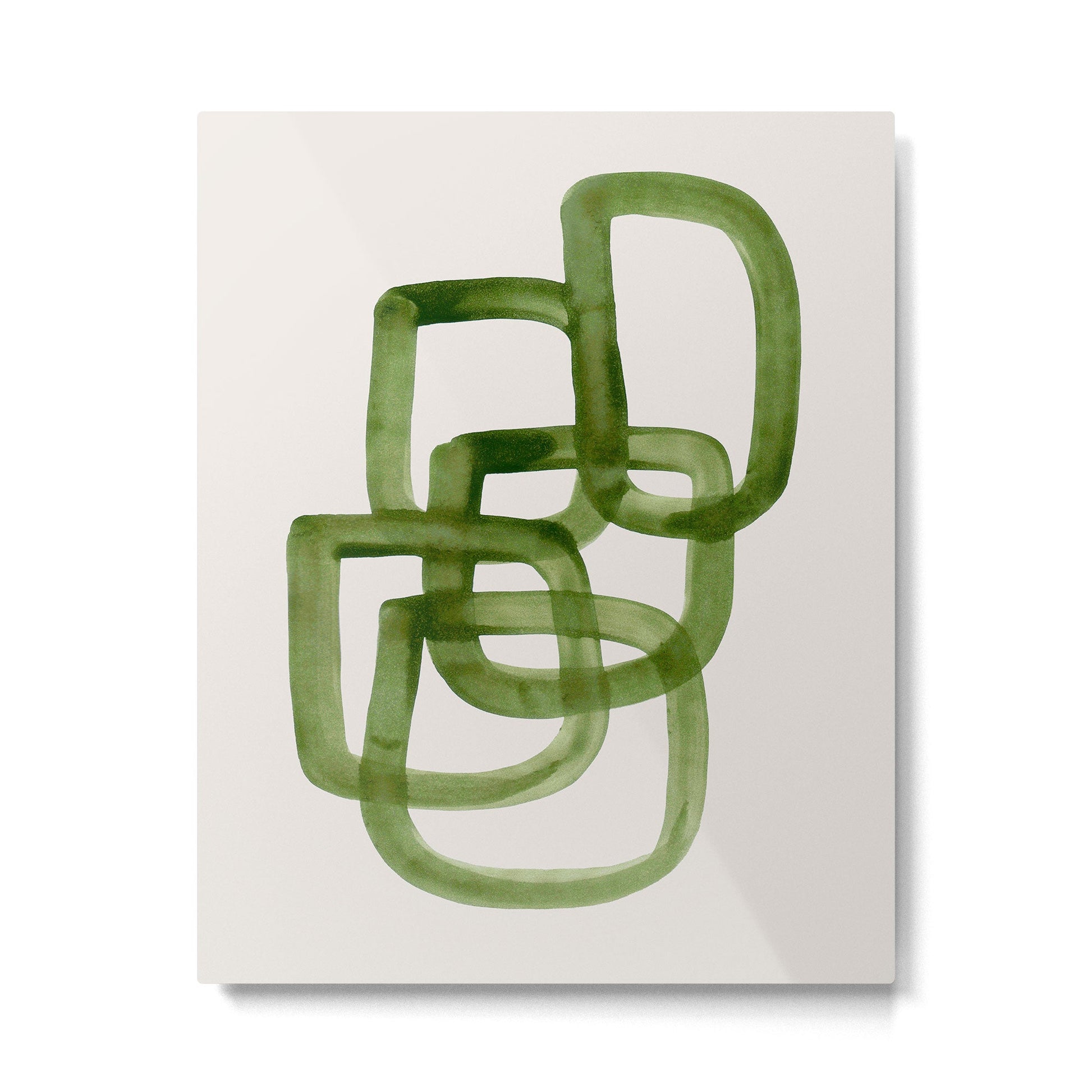 EnShape by Ejaaz Haniff 'Algae Bloom' Green Mid Century Modern Minimal Minimalist Watercolor Abstract Funky Fun Style Metal Print | TeksDecor