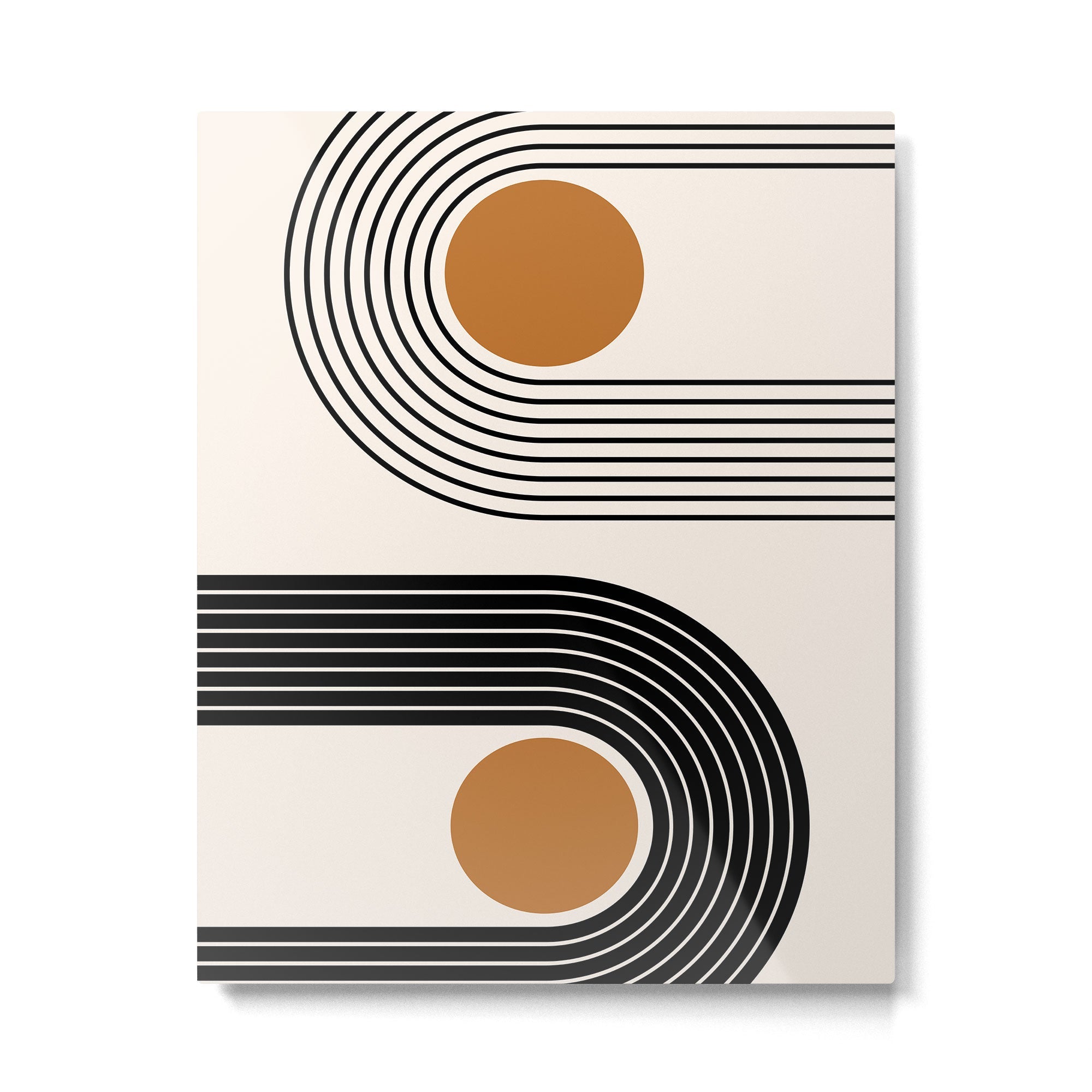 Minimalist Minimal Nesting Rainbow Race Tracks Bohemian Boho Mid Century Modern Trendy Art Metal Print | TeksDecor