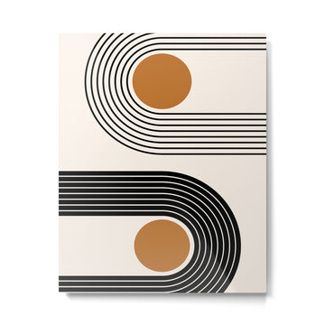 Minimalist Minimal Nesting Rainbow Race Tracks Bohemian Boho Mid Century Modern Trendy Art Metal Print | TeksDecor