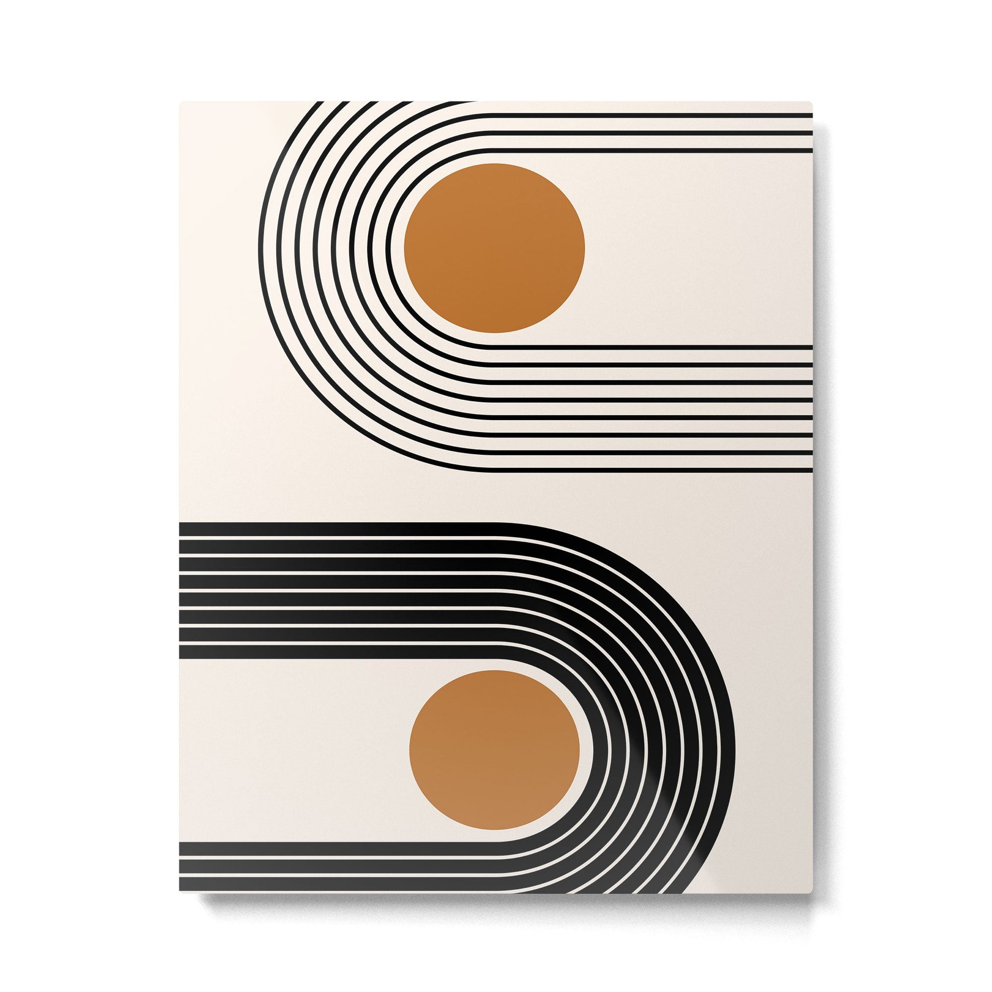 Minimalist Minimal Nesting Rainbow Race Tracks Bohemian Boho Mid Century Modern Trendy Art Metal Print | TeksDecor