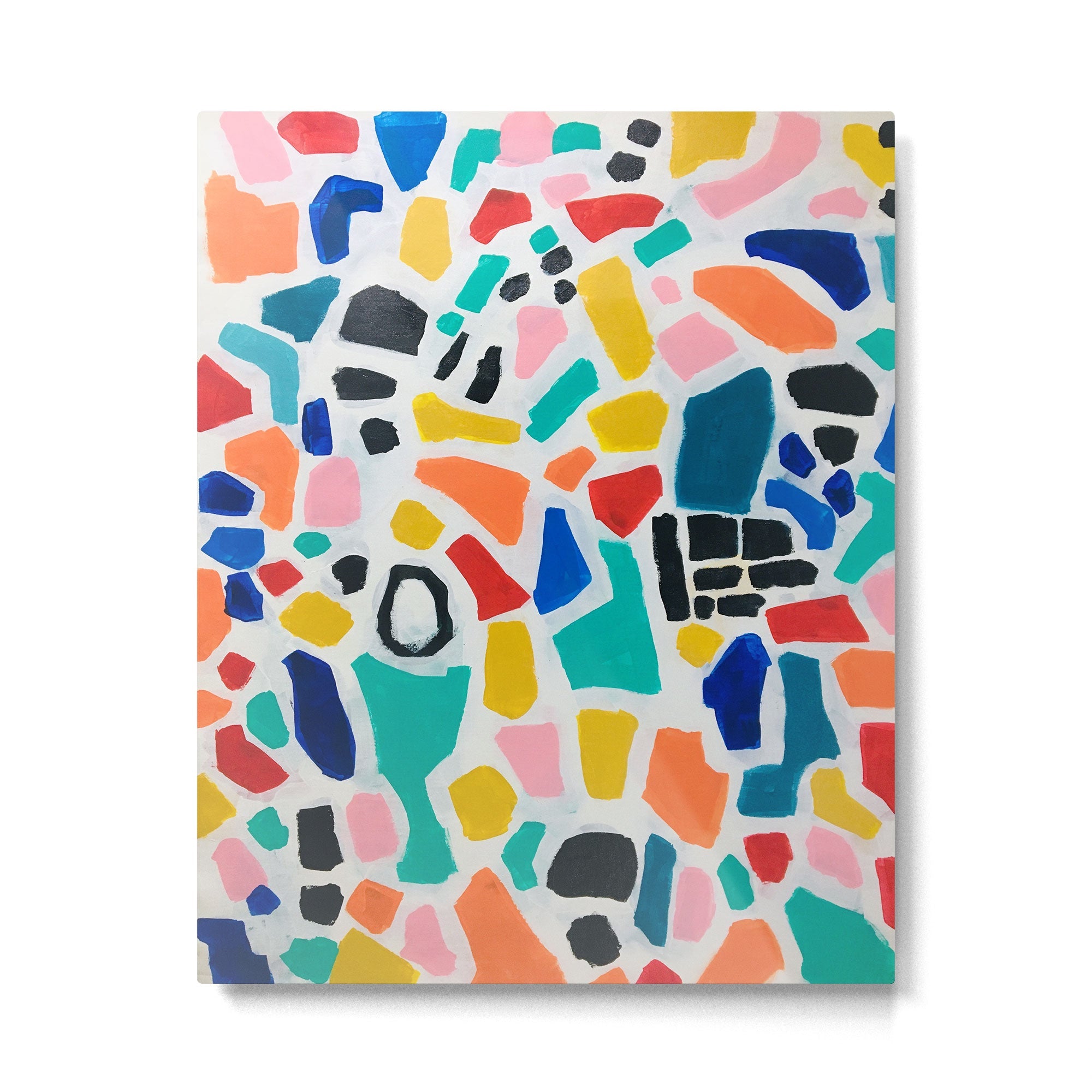 Original Painting by Ejaaz Haniff Acrylic Painting Abstract Art Shapes Pattern Fun Colorful Shapes Metal Print | TeksDecor