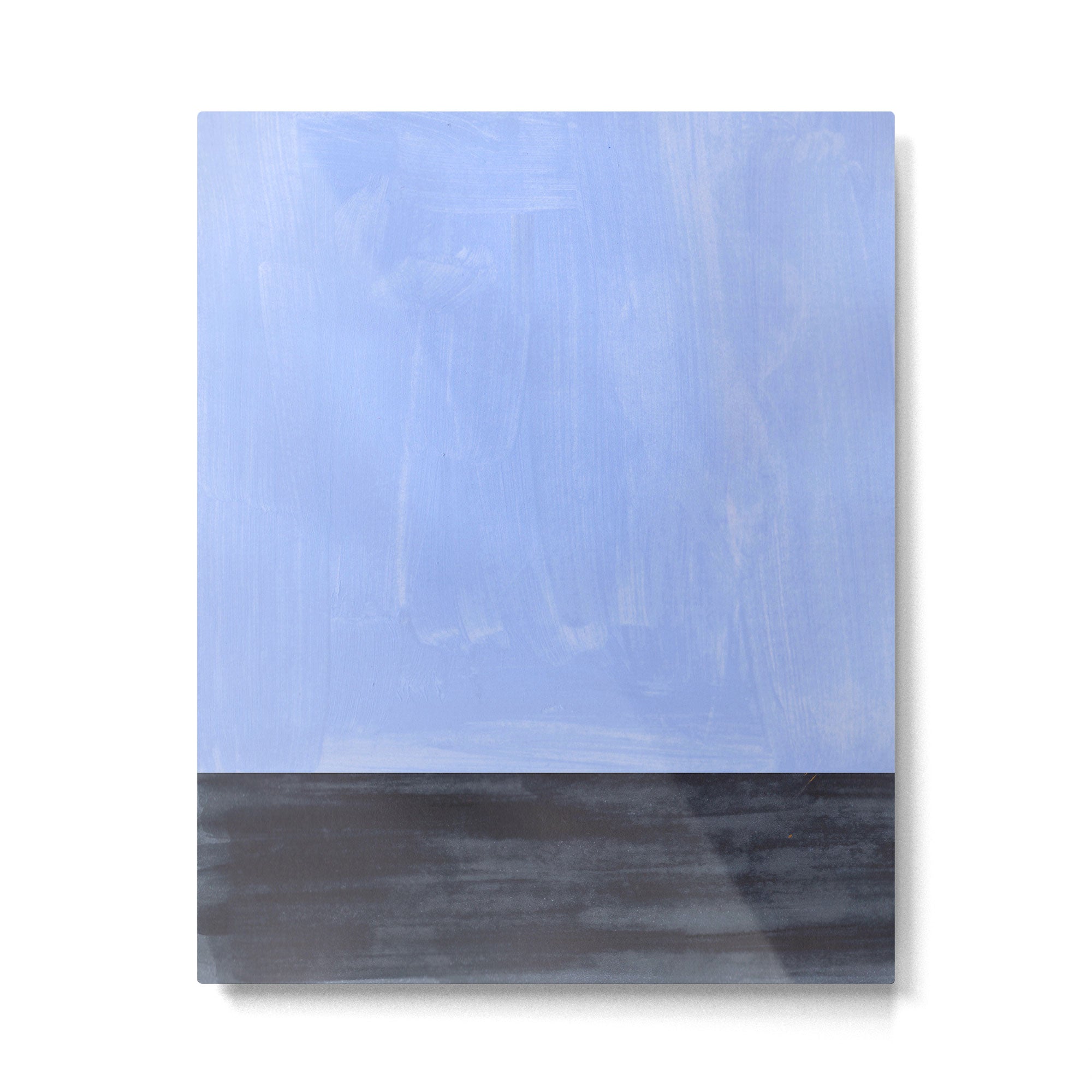 Pastel Blue Navy Dark Blue Rothko Inspired Midcentury Modern Minimalist Color Field Metal Print | TeksDecor