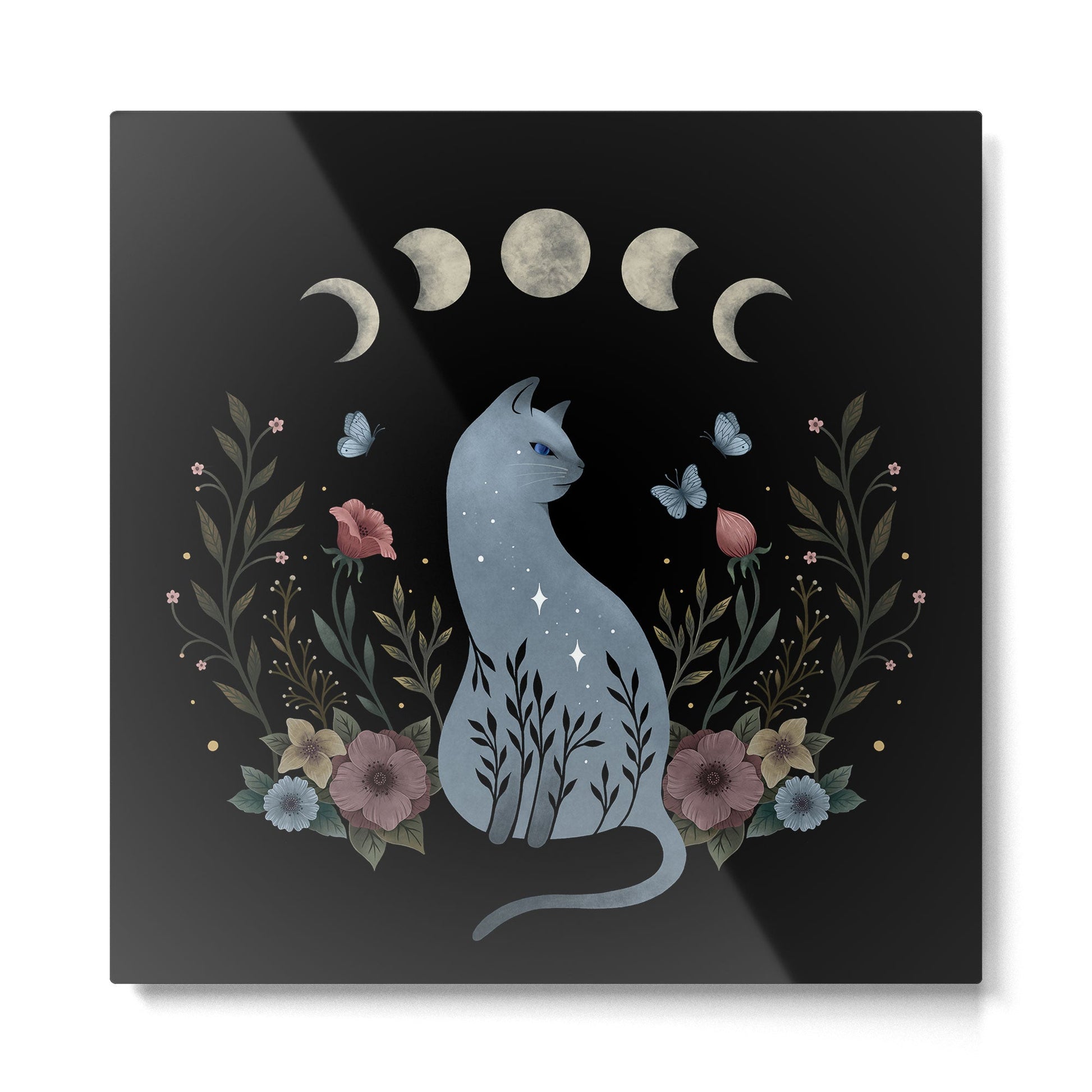 Cat on the Hill Metal Print | TeksDecor