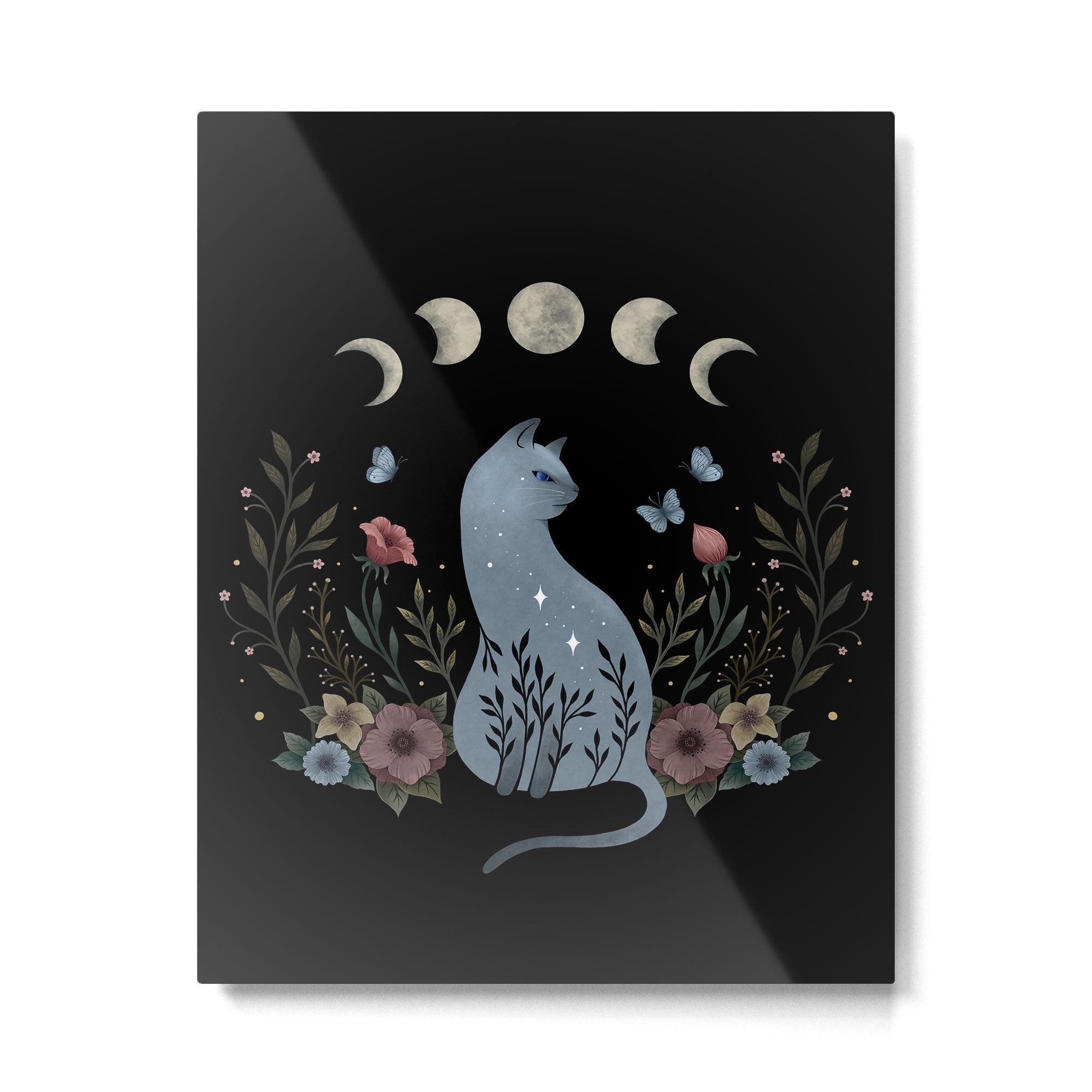 Cat on the Hill Metal Print | TeksDecor