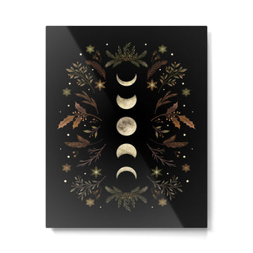 Moonlight Garden - Winter Brown Metal Print | TeksDecor