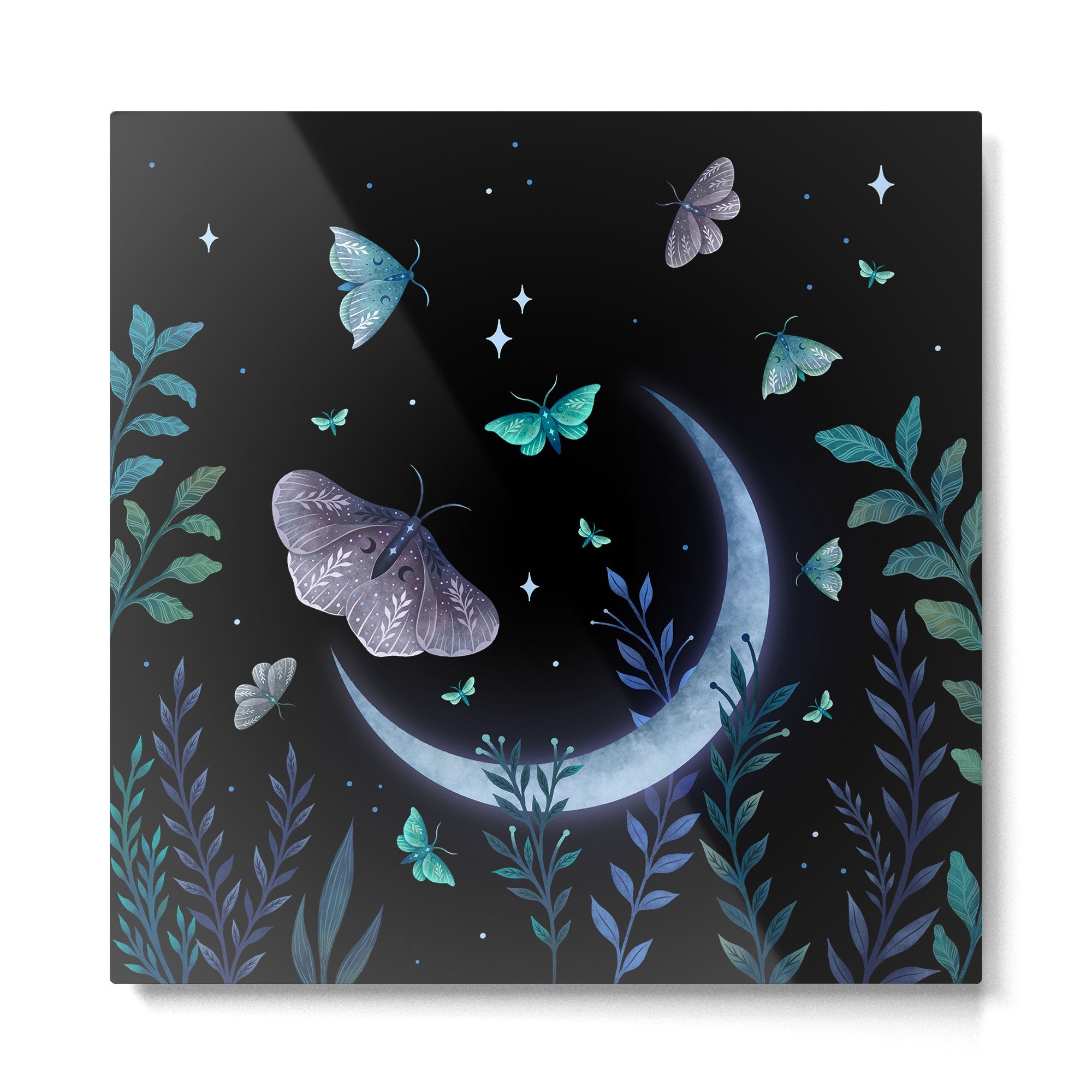 Moth Garden Metal Print | TeksDecor