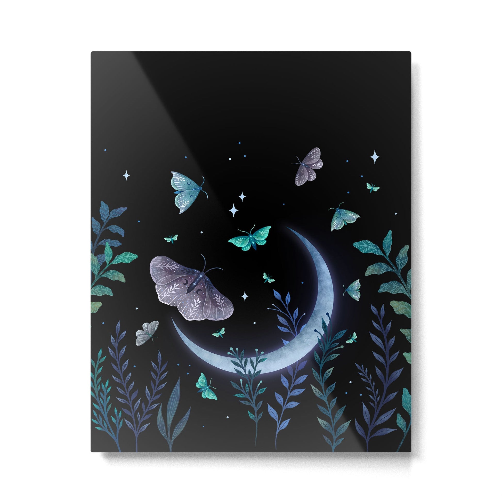 Moth Garden Metal Print | TeksDecor