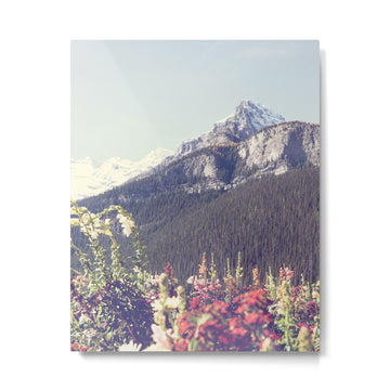 Mountain Wildflowers - Banff Nature, Landscape Photography Metal Print | TeksDecor