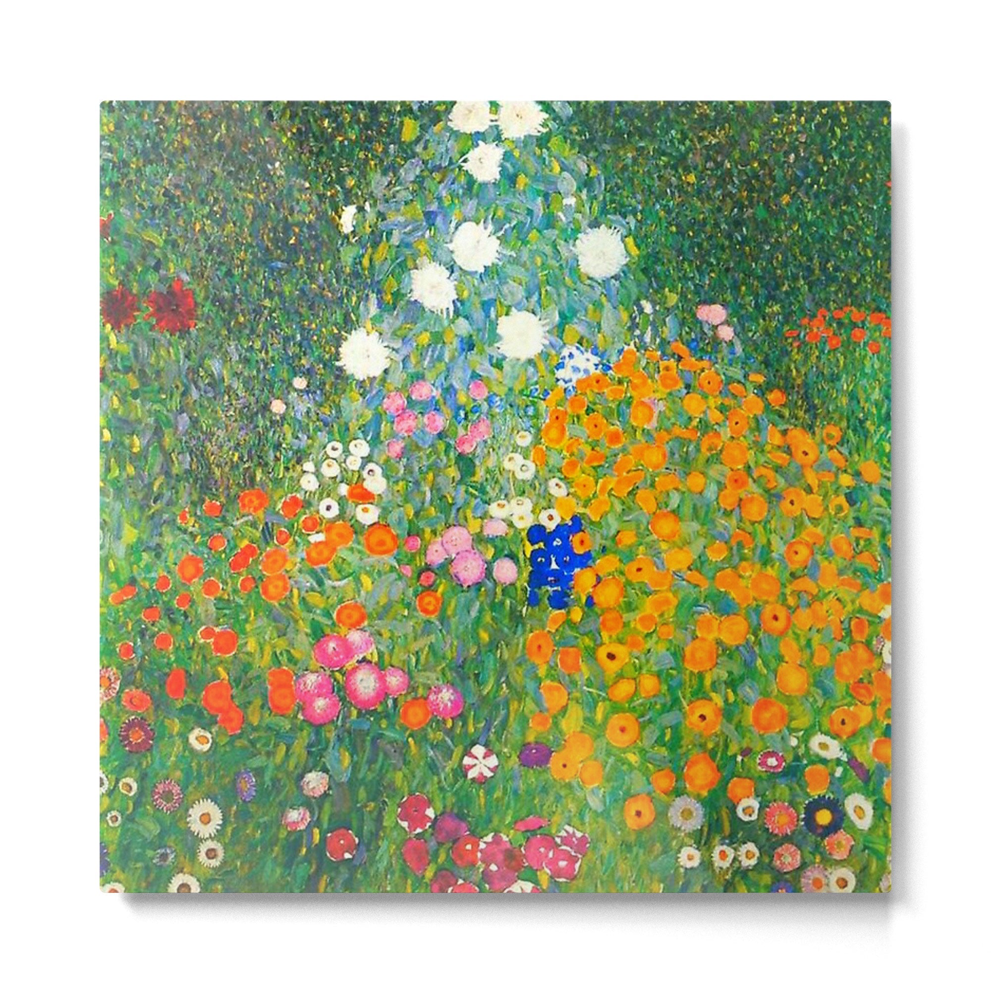 Gustav Klimt Flower Garden Metal Print | TeksDecor
