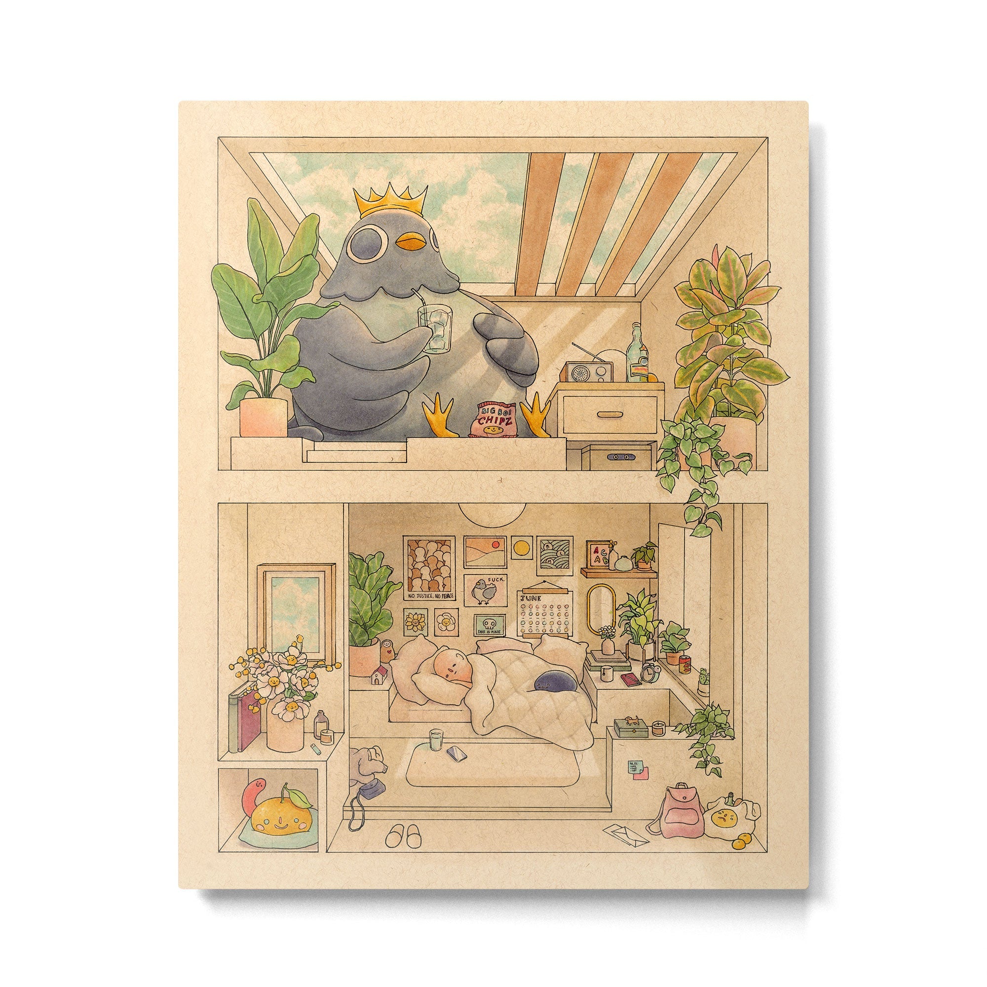 Neighbors Metal Print | TeksDecor