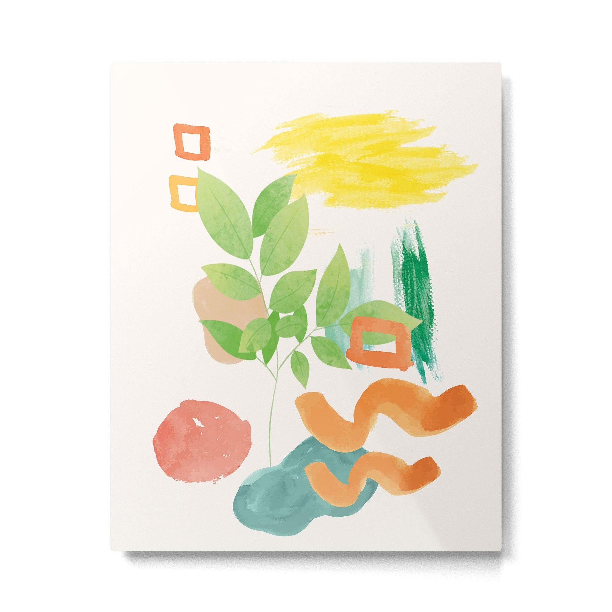 Modern Abstract Watercolour Art VI Metal Print | TeksDecor