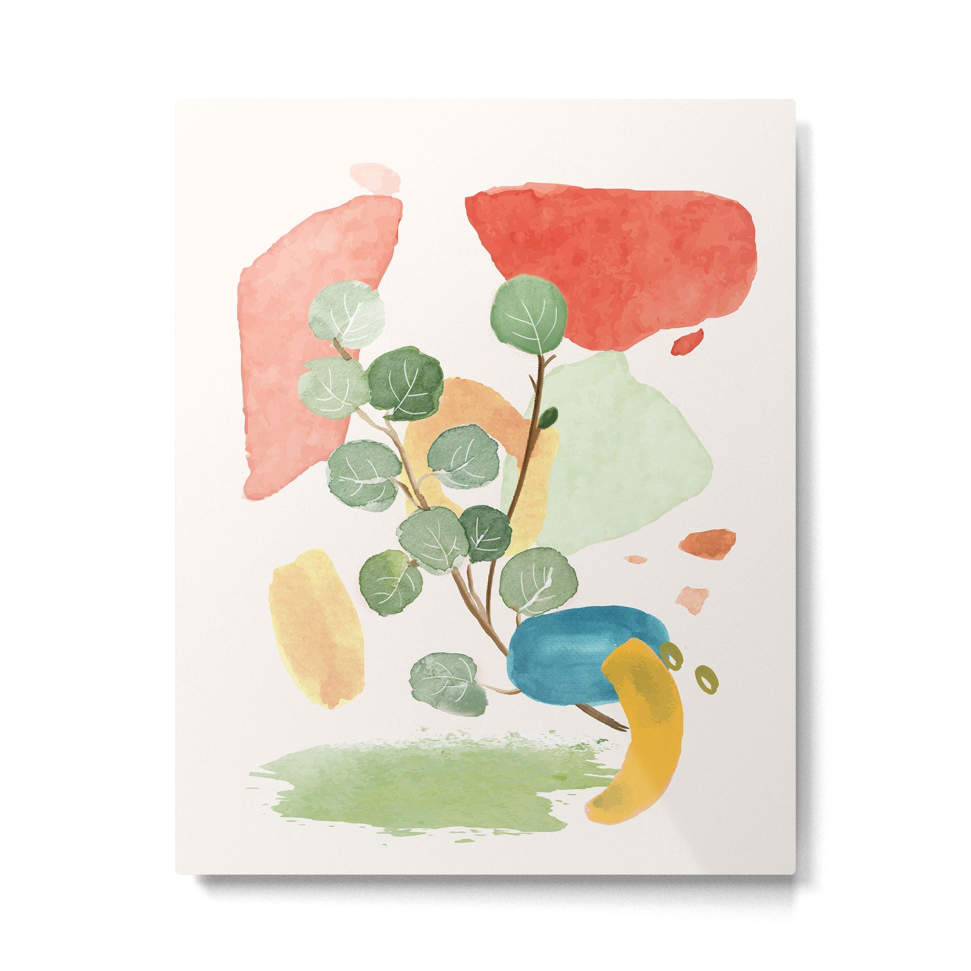 Modern Abstract Watercolour Art IV Metal Print | TeksDecor
