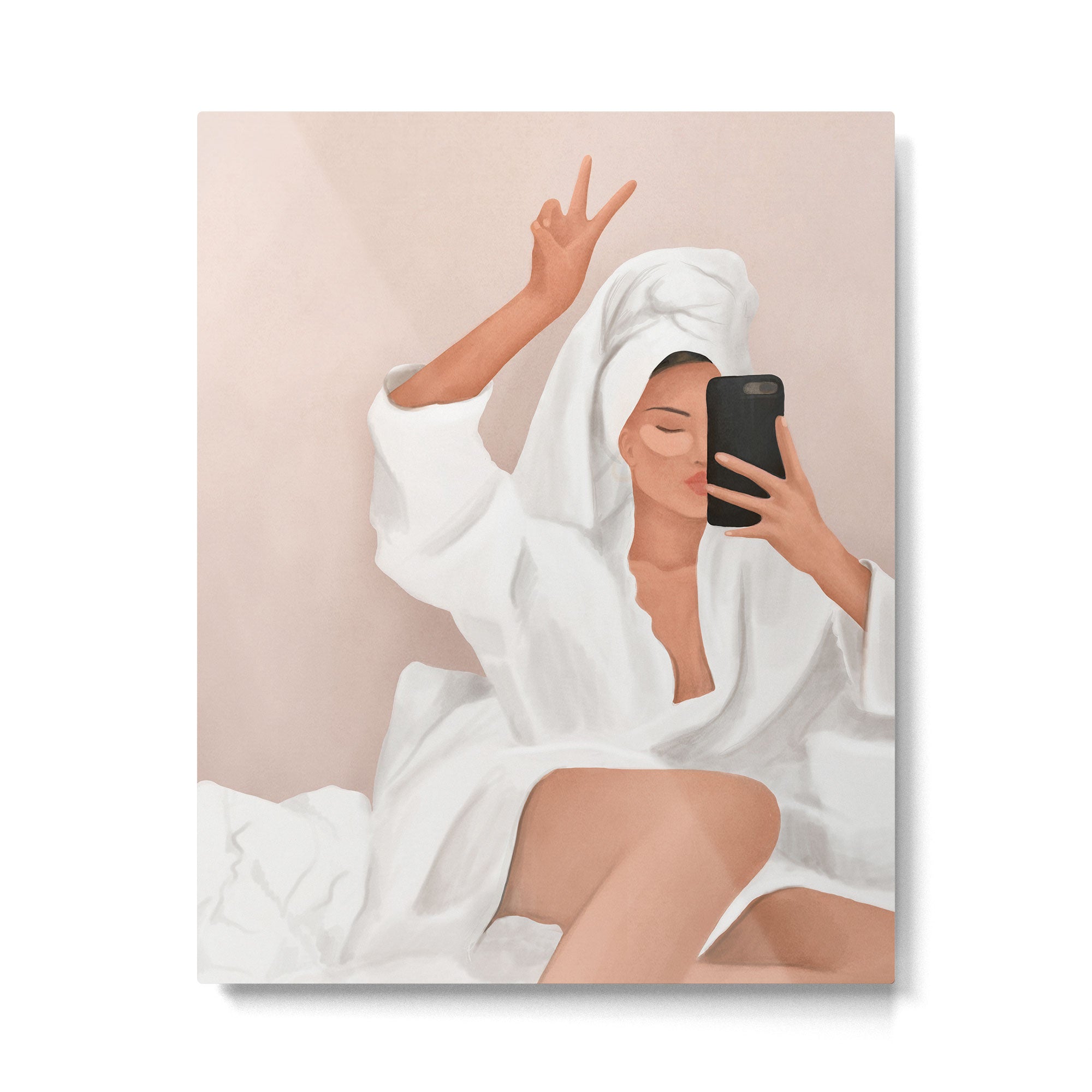 Morning Selfie Metal Print | TeksDecor