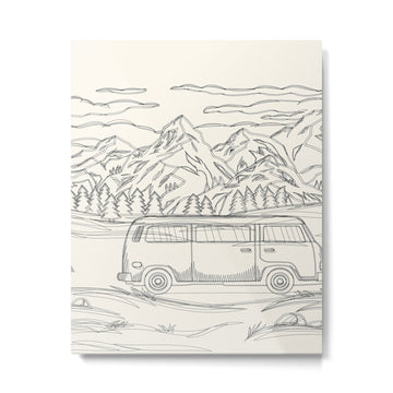 Mountain Road Linescape Metal Print | TeksDecor