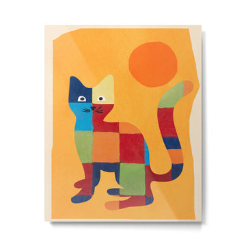 Squares Cat Metal Print | TeksDecor