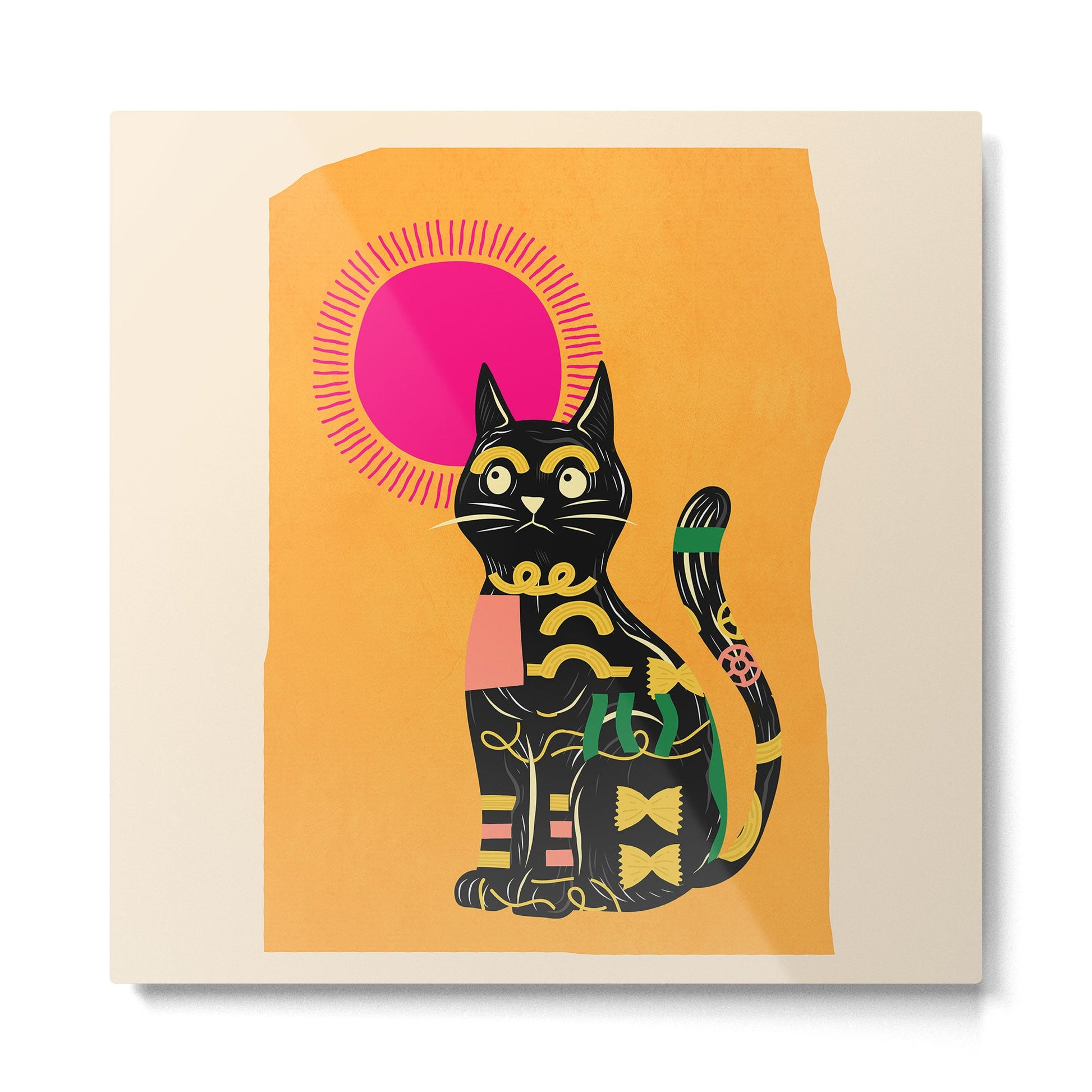 Very Happy Abstract Cat 4 Metal Print | TeksDecor