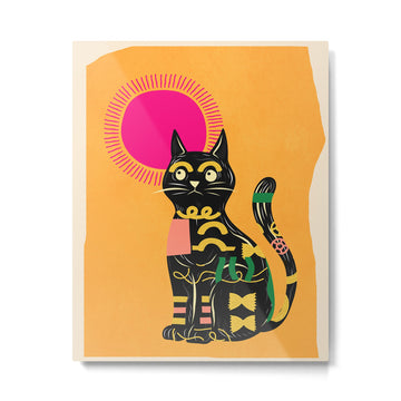 Very Happy Abstract Cat 4 Metal Print | TeksDecor