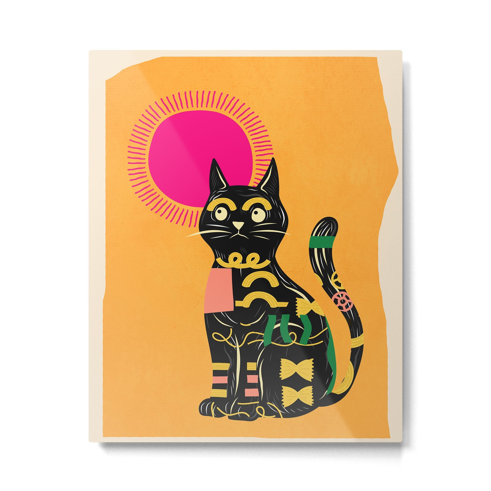 Very Happy Abstract Cat 4 Metal Print | TeksDecor