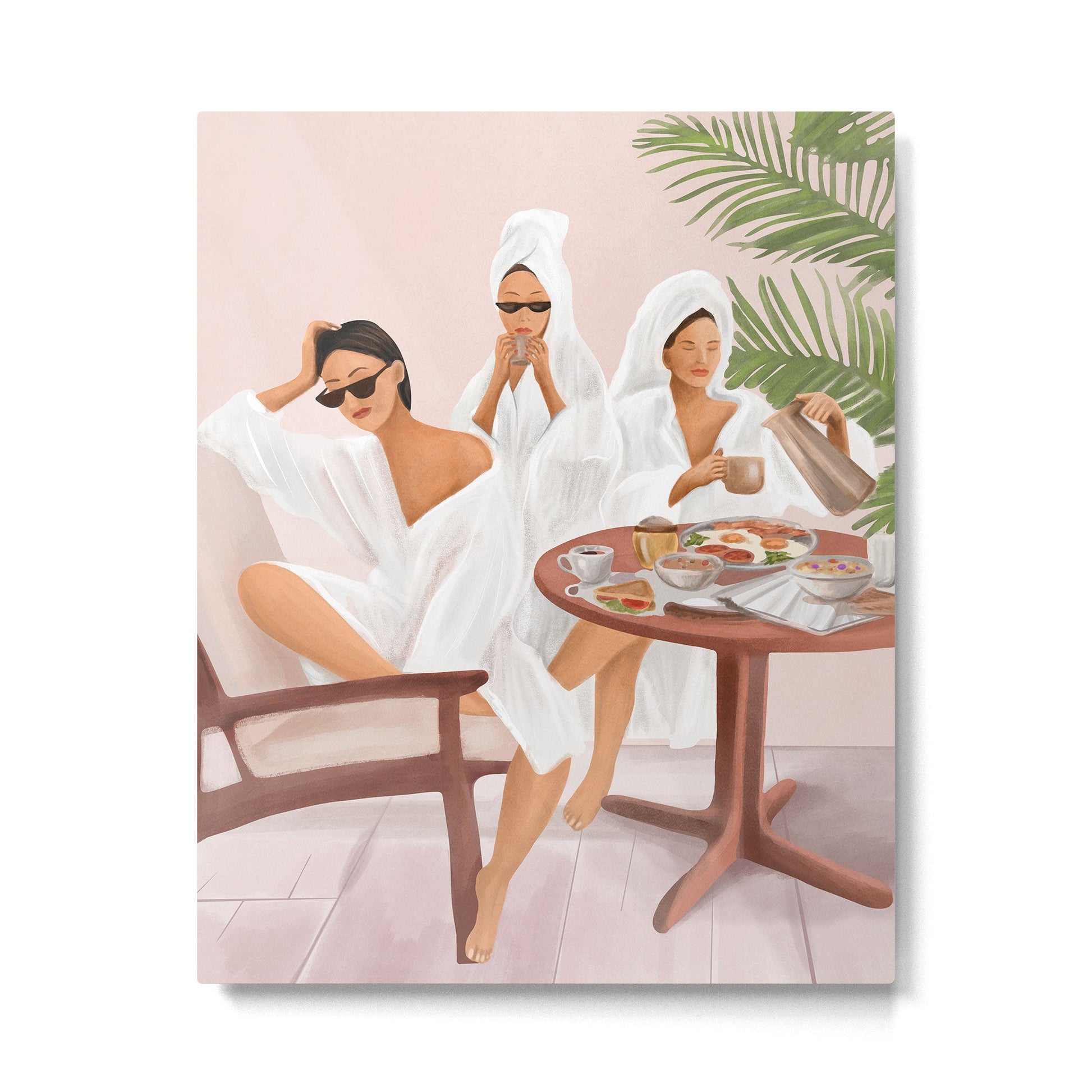 Weekend morning with friends Metal Print | TeksDecor