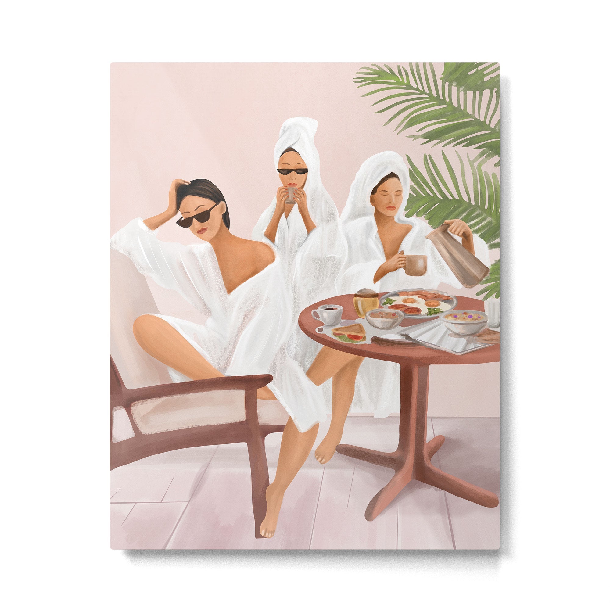 Weekend morning with friends Metal Print | TeksDecor