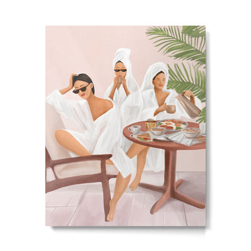 Weekend morning with friends Metal Print | TeksDecor