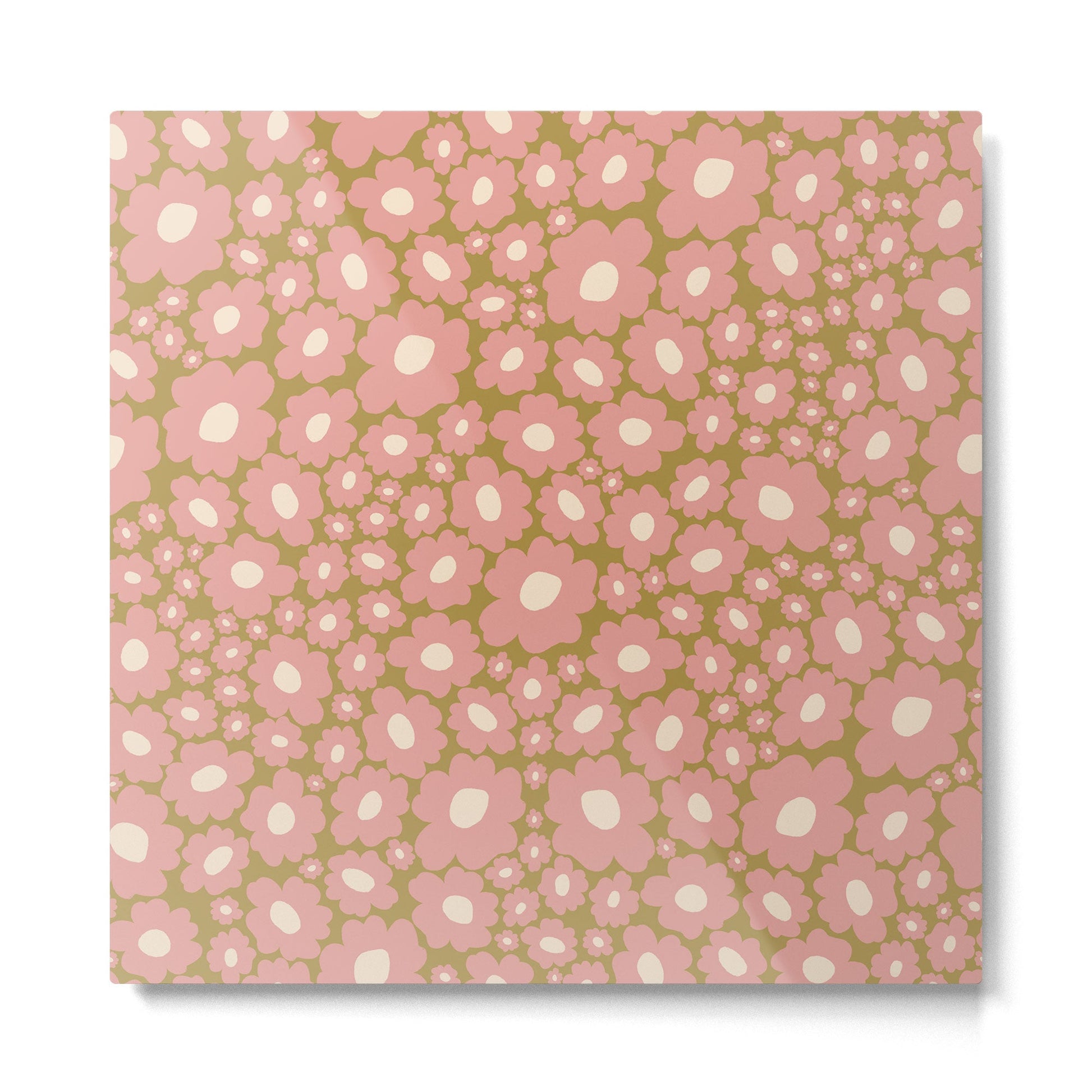 70???s Retro Floral  Metal Print | TeksDecor