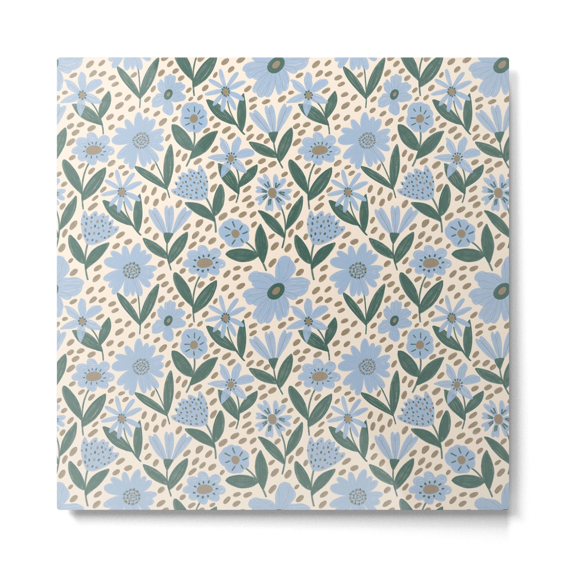 Blue Floral  Metal Print | TeksDecor