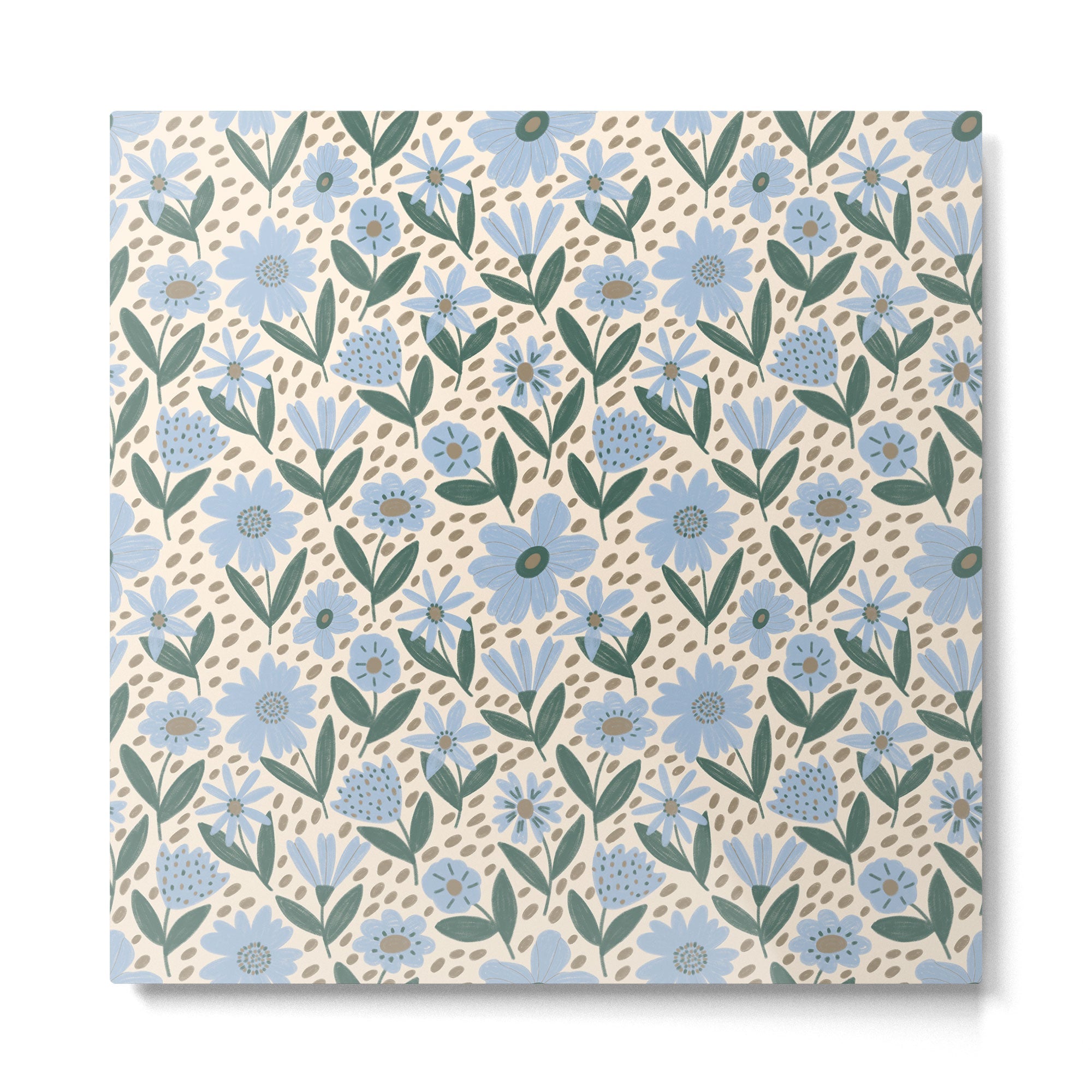 Blue Floral  Metal Print | TeksDecor