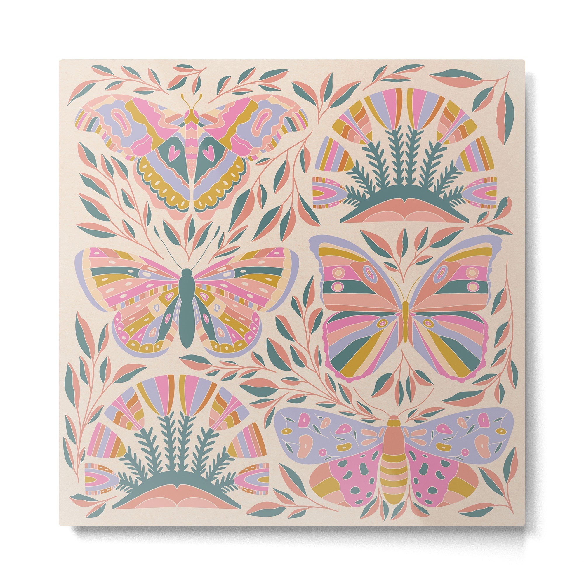 Colorful Butterflies - Art Print Metal Print | TeksDecor