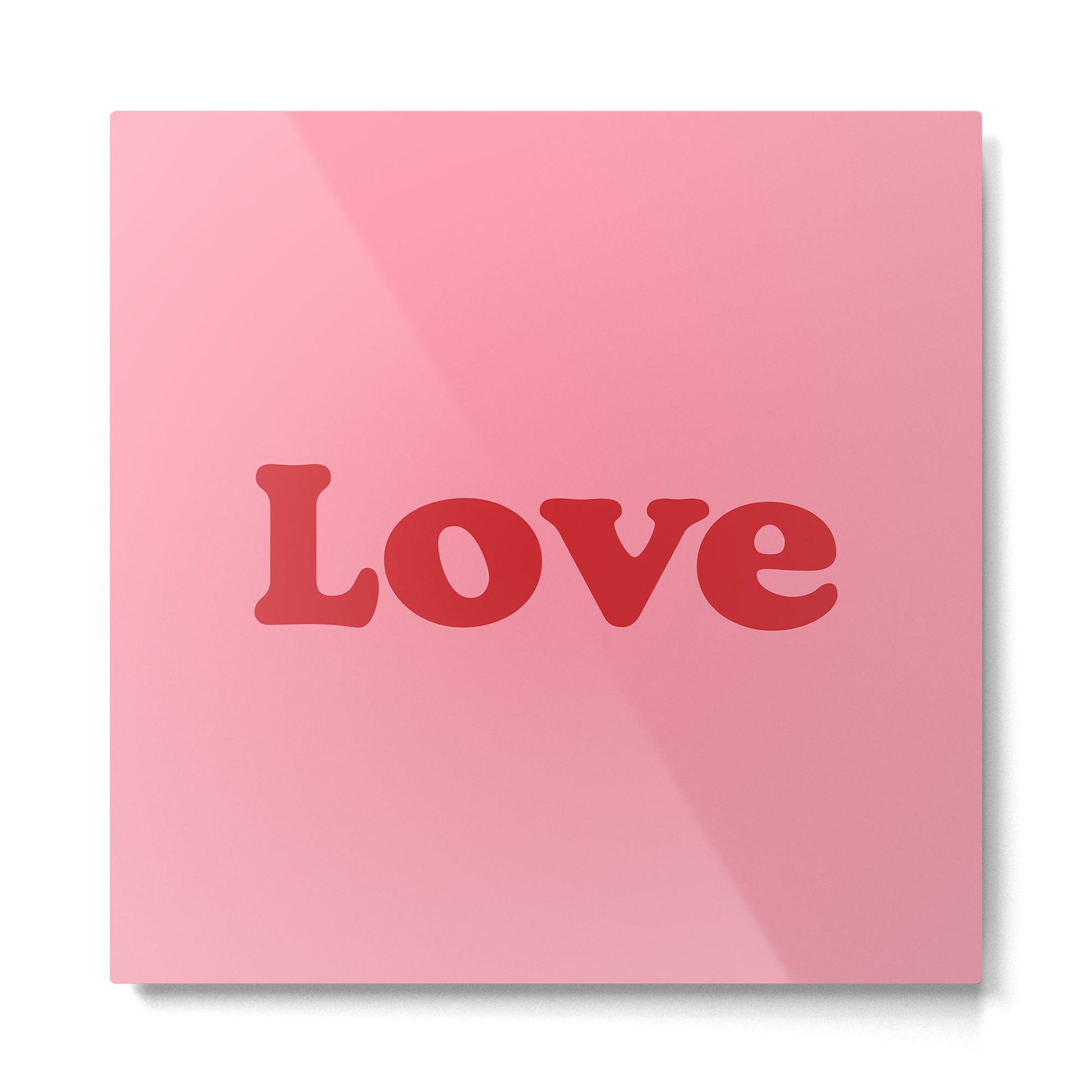 Love - pink and red Metal Print | TeksDecor