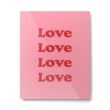 Love - pink and red Metal Print | TeksDecor