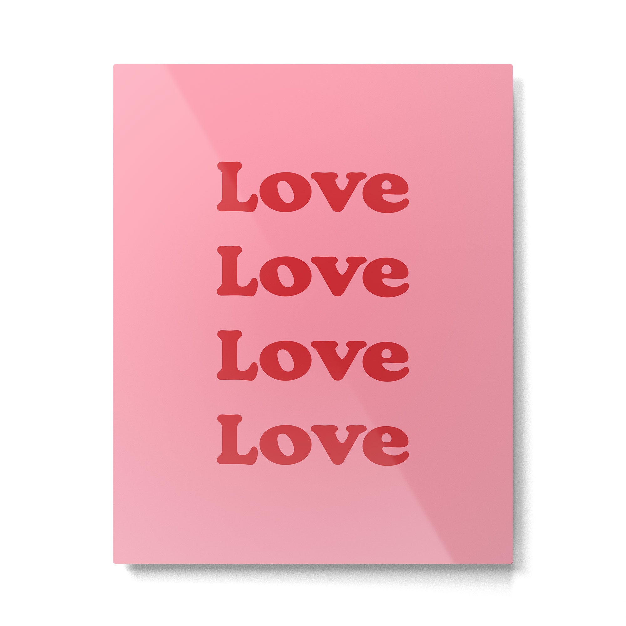 Love - pink and red Metal Print | TeksDecor