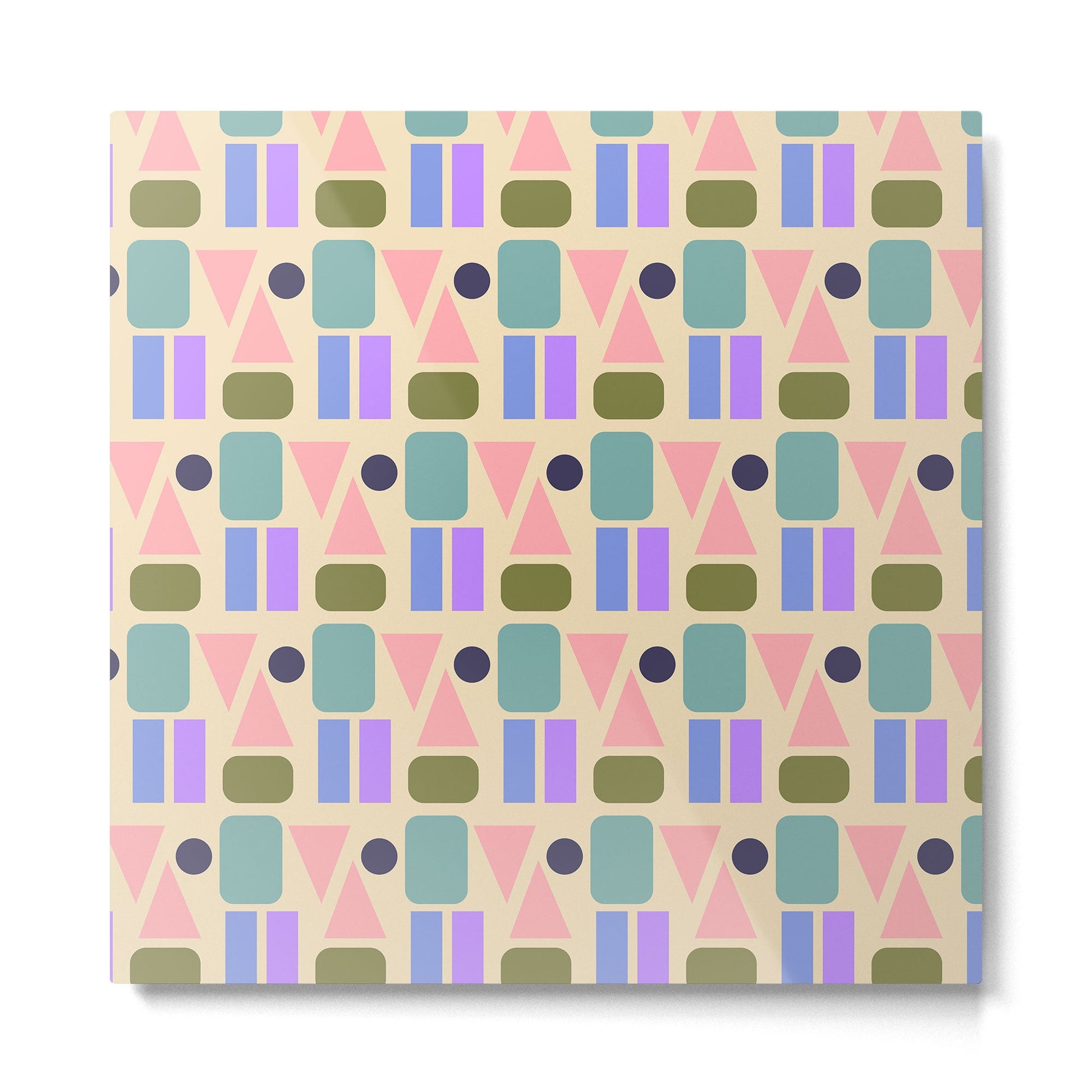 Mid-century Geometric Color Fun Metal Print | TeksDecor