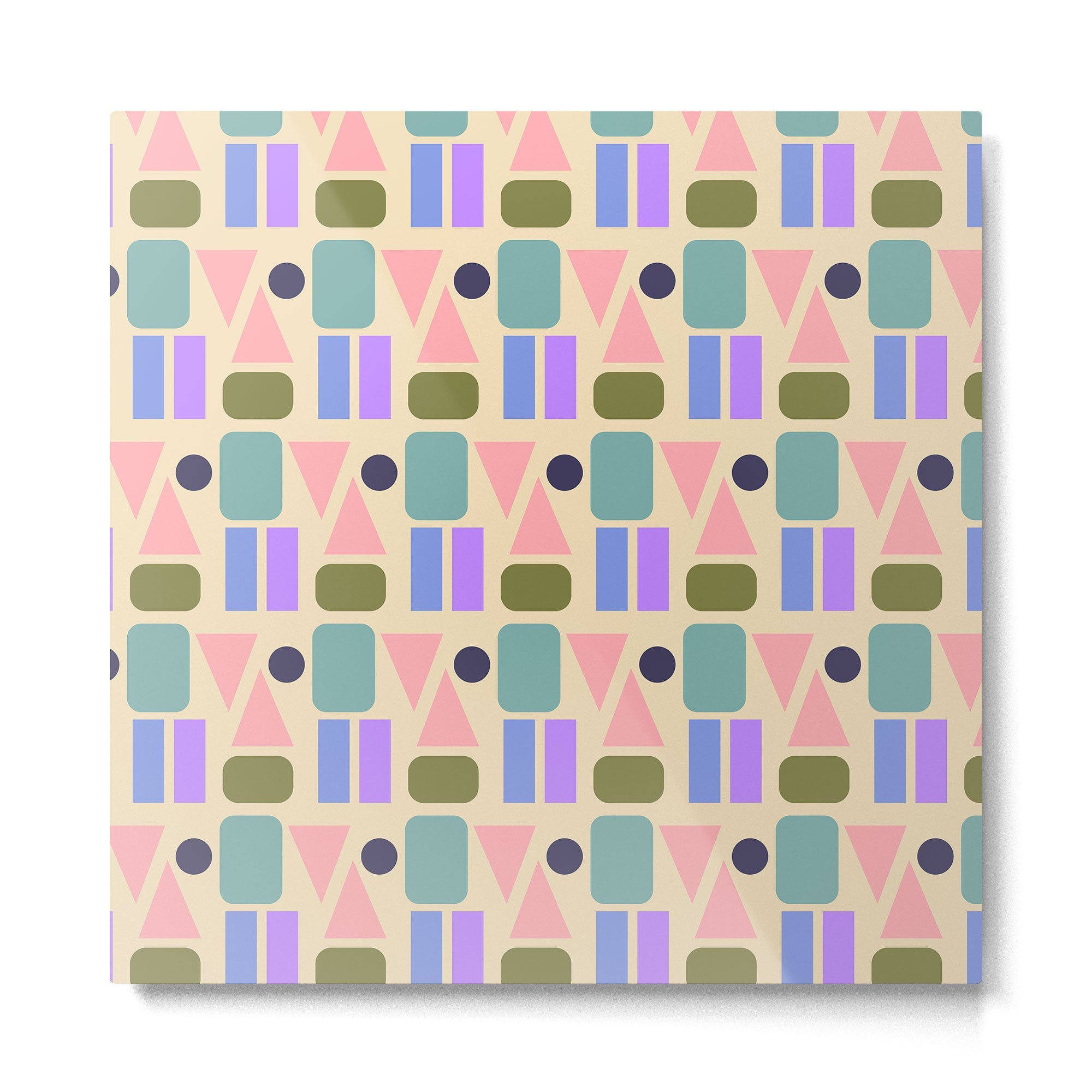 Mid-century Geometric Color Fun Metal Print | TeksDecor