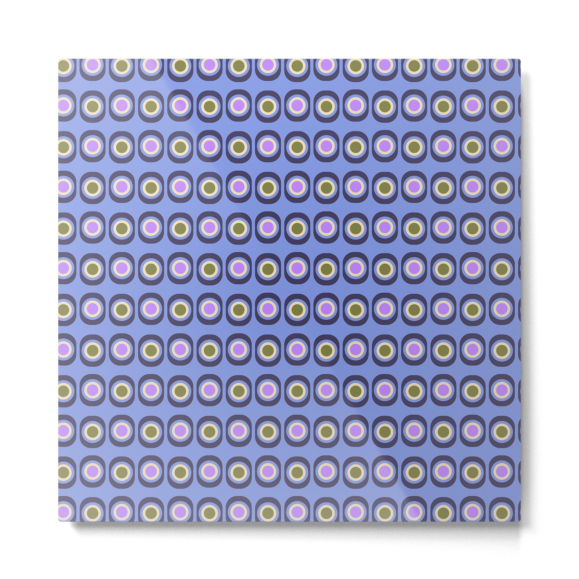 Mid-century Modern Pattern - Blue Metal Print | TeksDecor