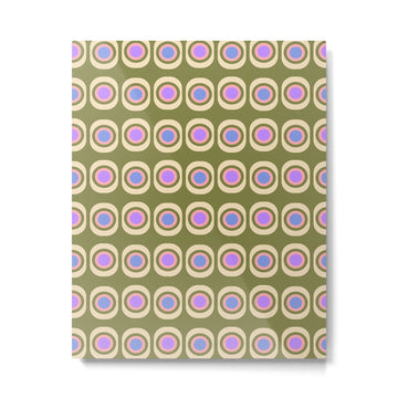 Mid-century Modern Pattern - Olive, Pink and Blue Metal Print | TeksDecor